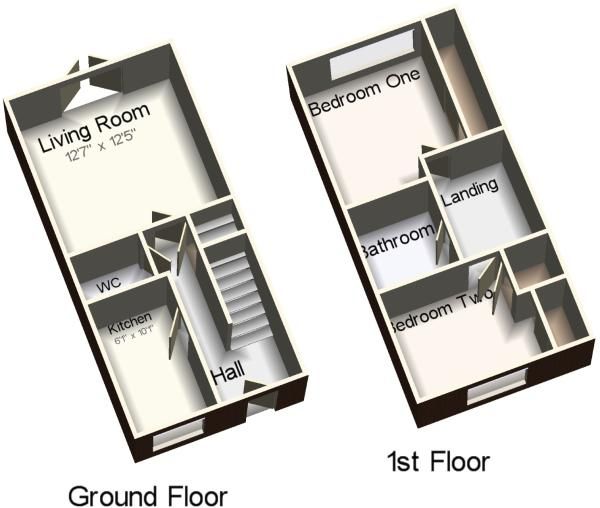 2 bedroom mews house Sold in Stockport - Floorplan 1.