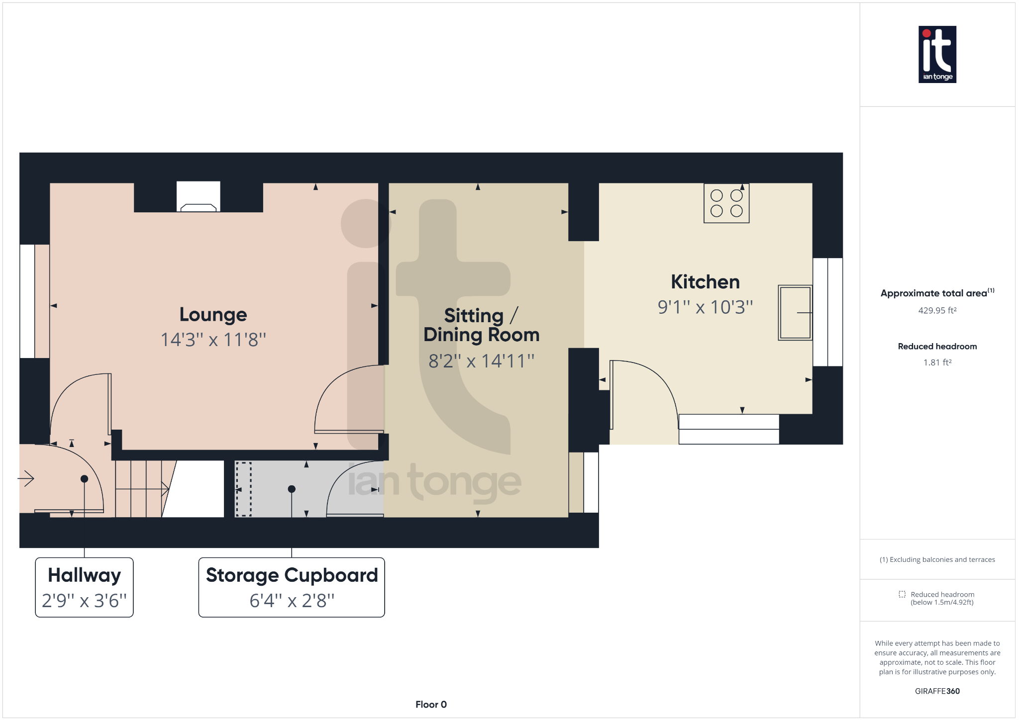 2 bedroom mid terraced house For Sale in High Peak - Floorplan 1.