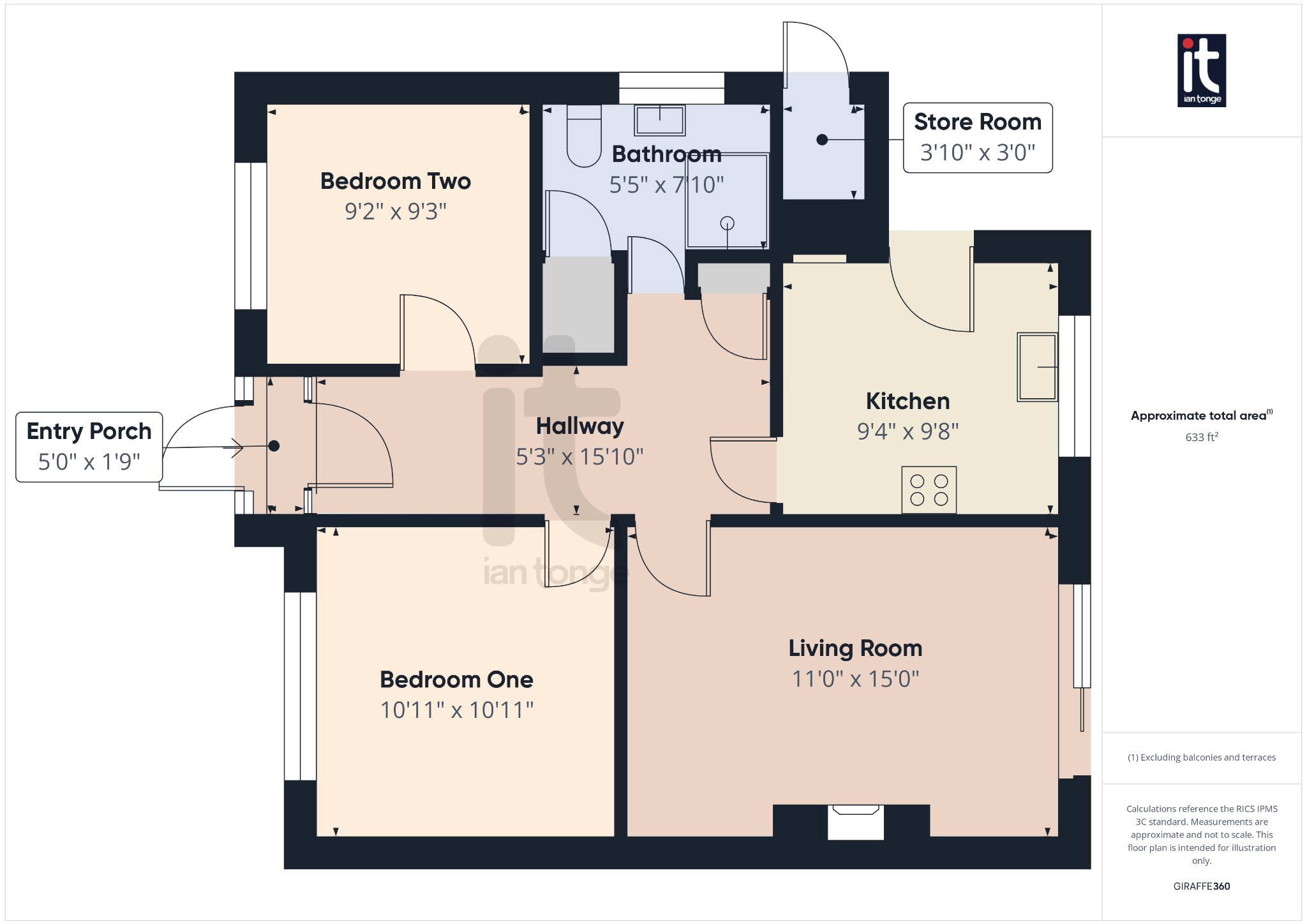 2 bedroom semi-detached bungalow Sold in Stockport - Floorplan 1.