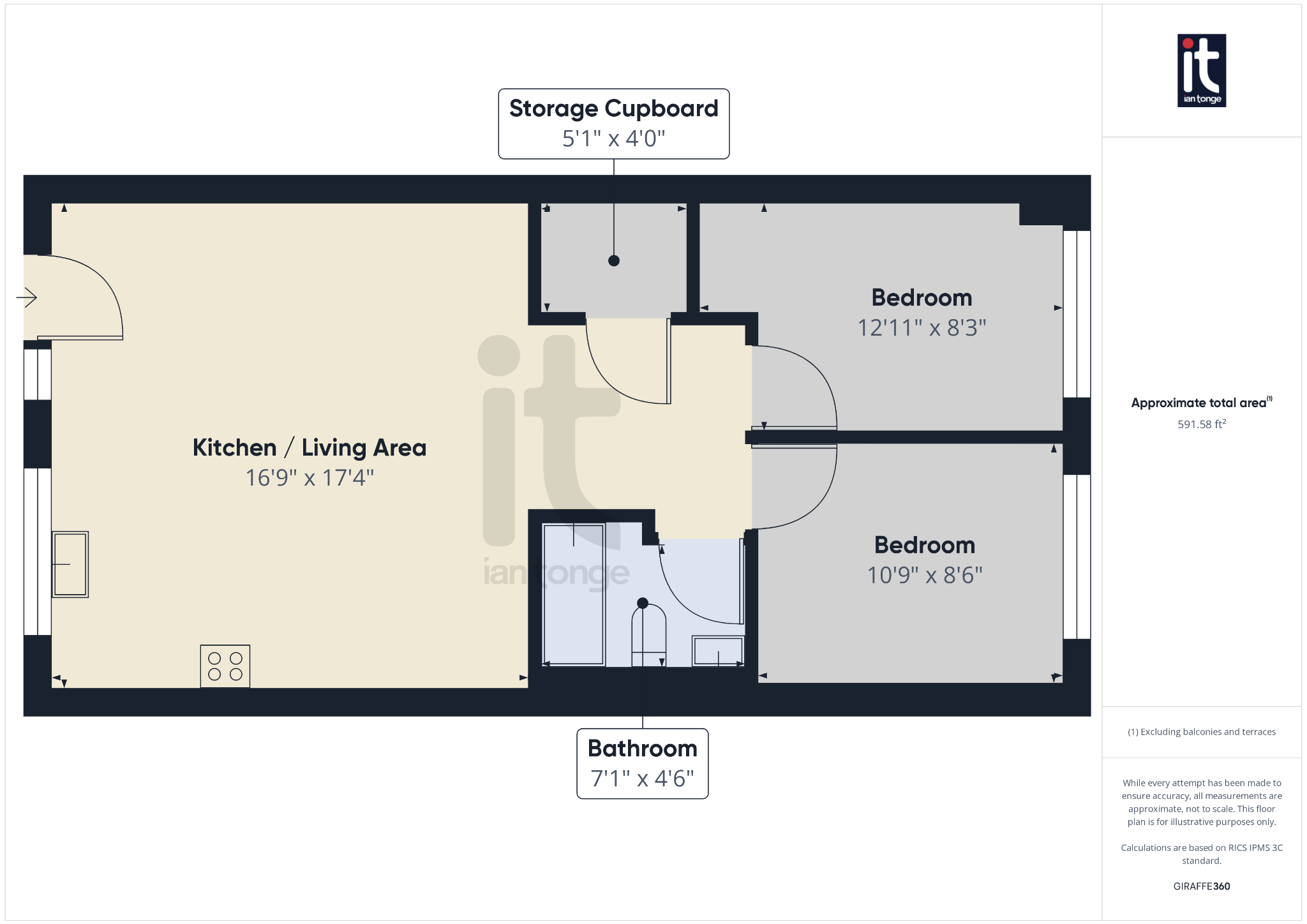 2 bedroom ground floor flat/apartment Sold in Stockport - Floorplan 1.
