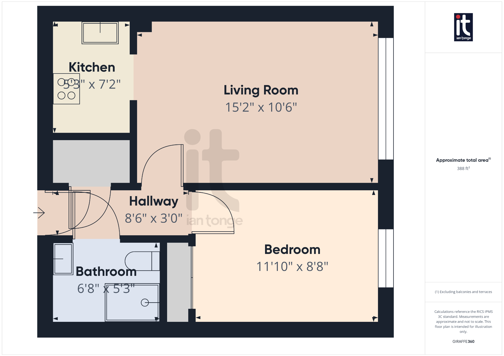 1 bedroom apartment flat/apartment Under Offer in Stockport - Floorplan 1.