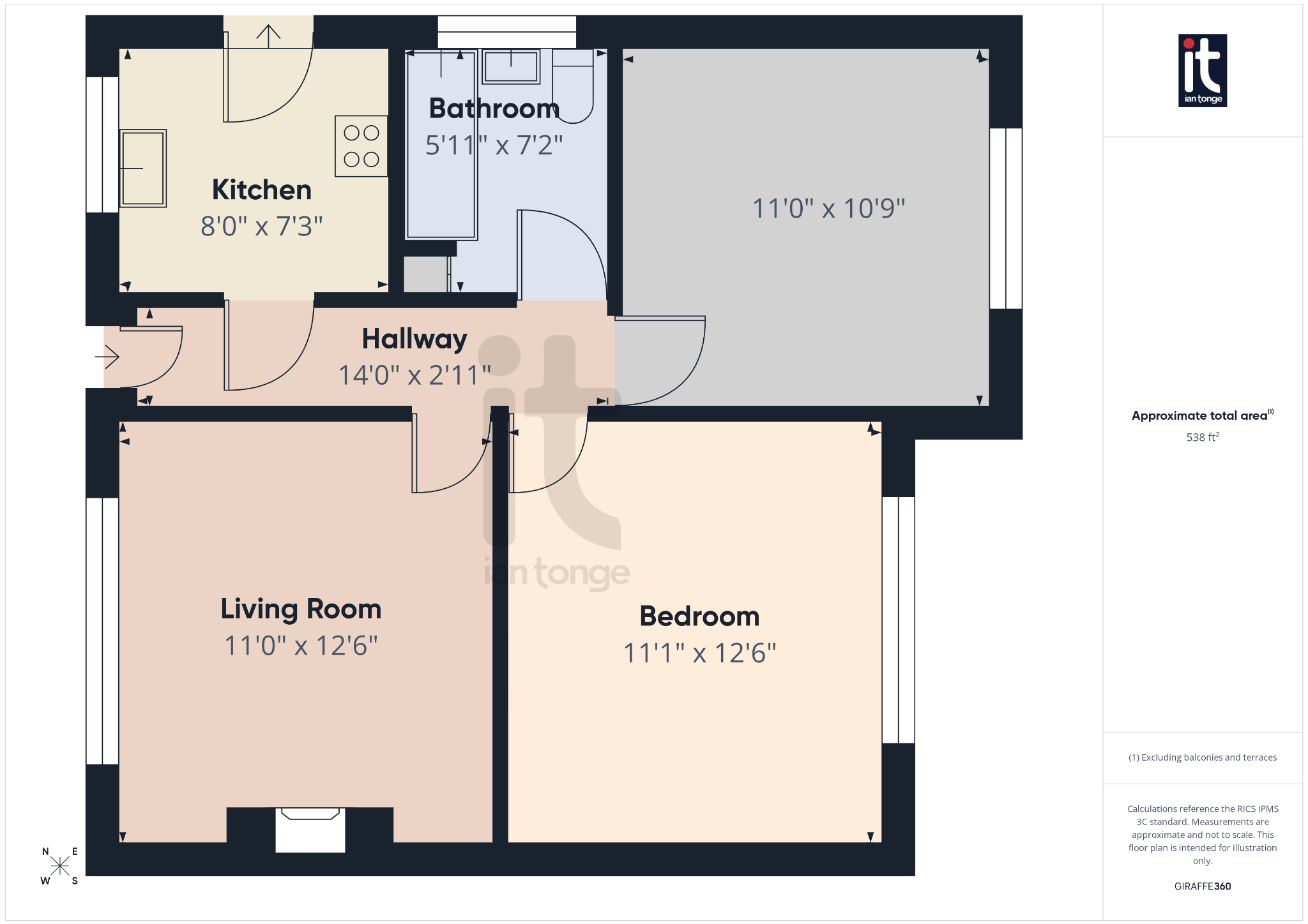 2 bedroom semi-detached bungalow Sold in Stockport - Floorplan 1.