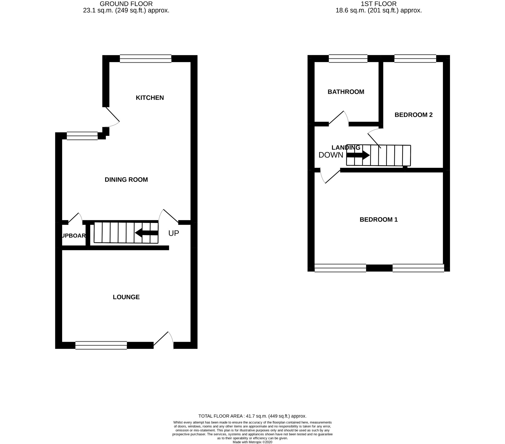 2 bedroom mid terraced house For Sale in Stockport - Floorplan 2.