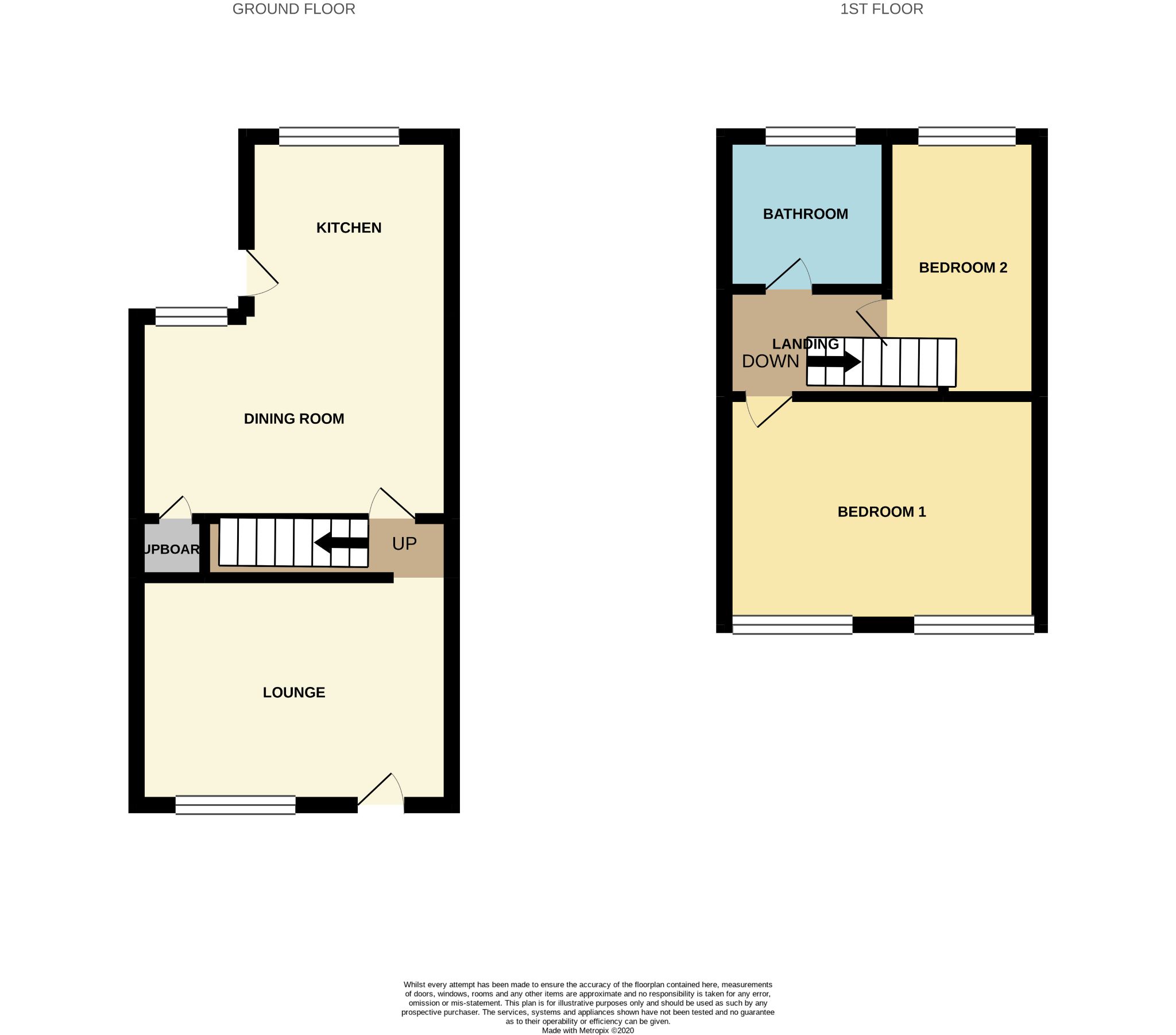 2 bedroom mid terraced house For Sale in Stockport - Floorplan 1.
