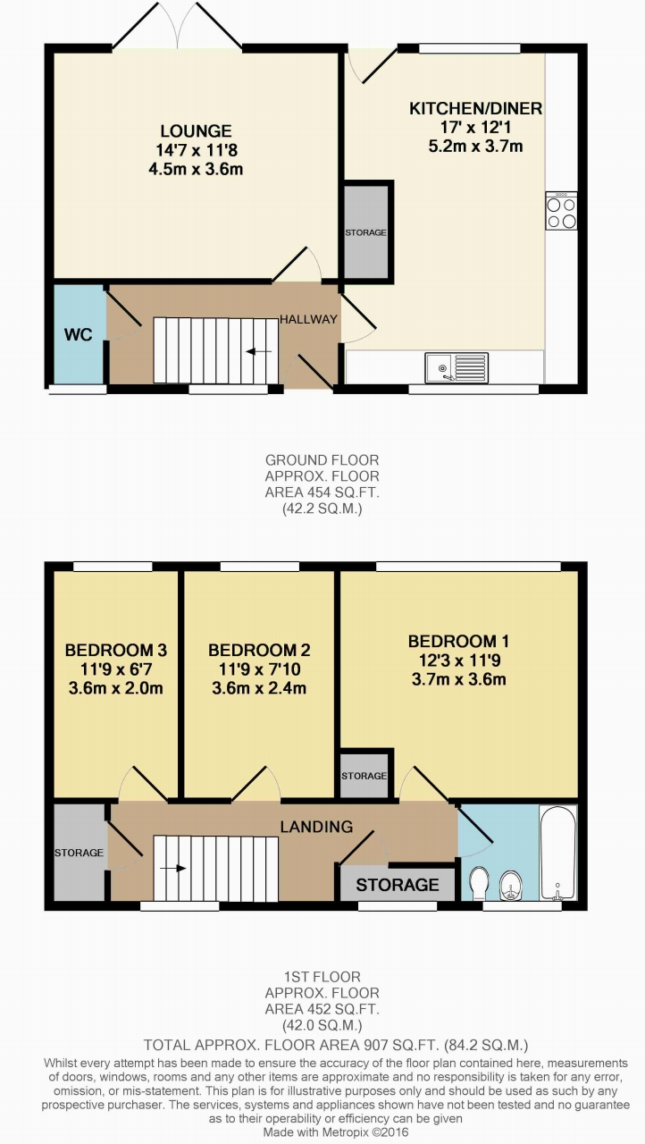 3 bedroom mid terraced house Let in Wigan - Floorplan 1.