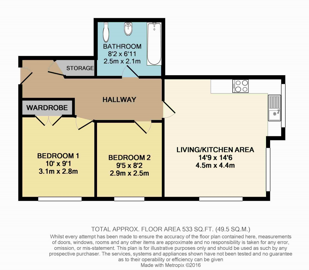 2 bedroom apartment flat/apartment Let in Wigan - Floorplan 1.