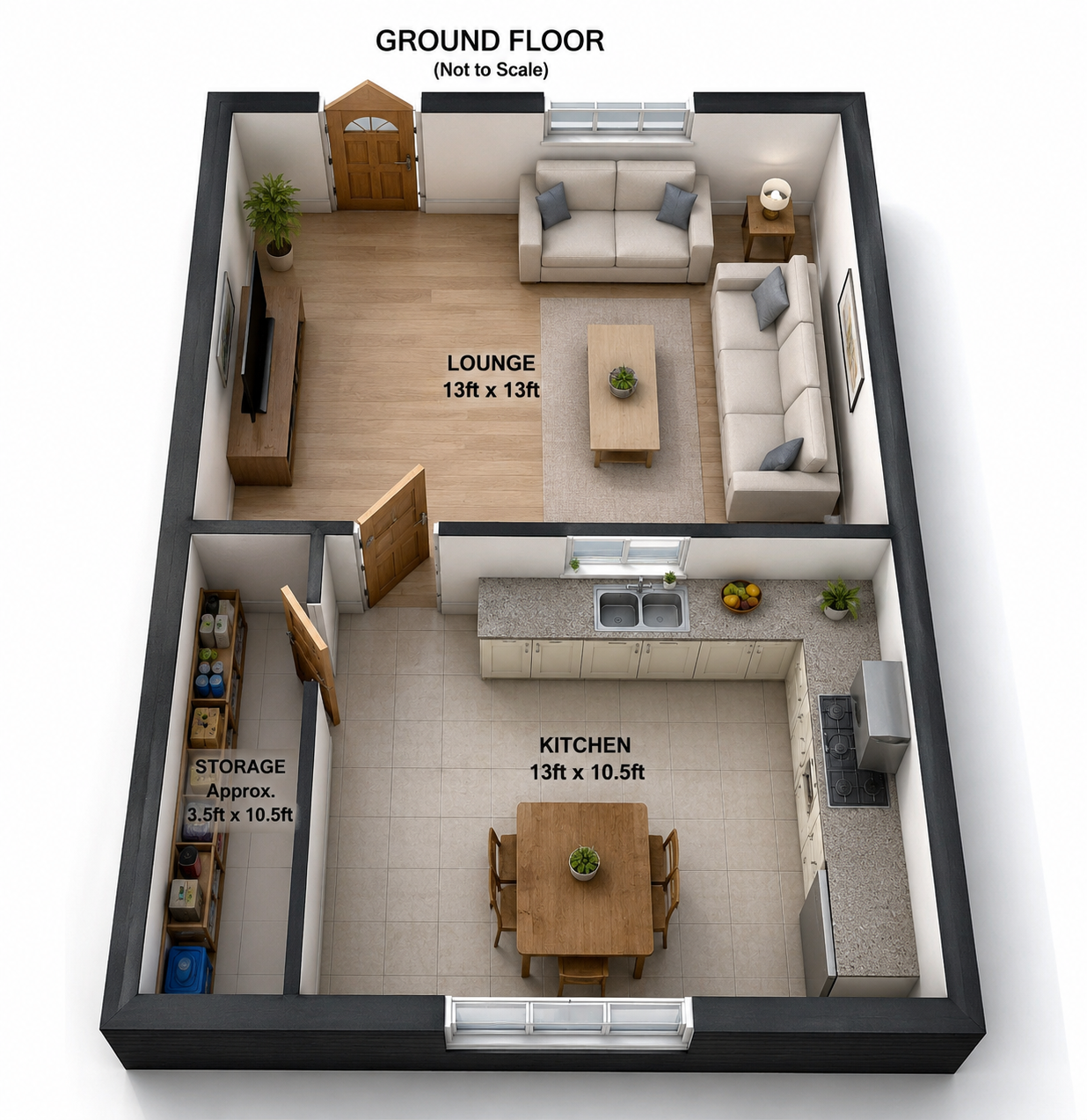 2 bedroom mid terraced house To Let in Wigan - Floorplan 1.