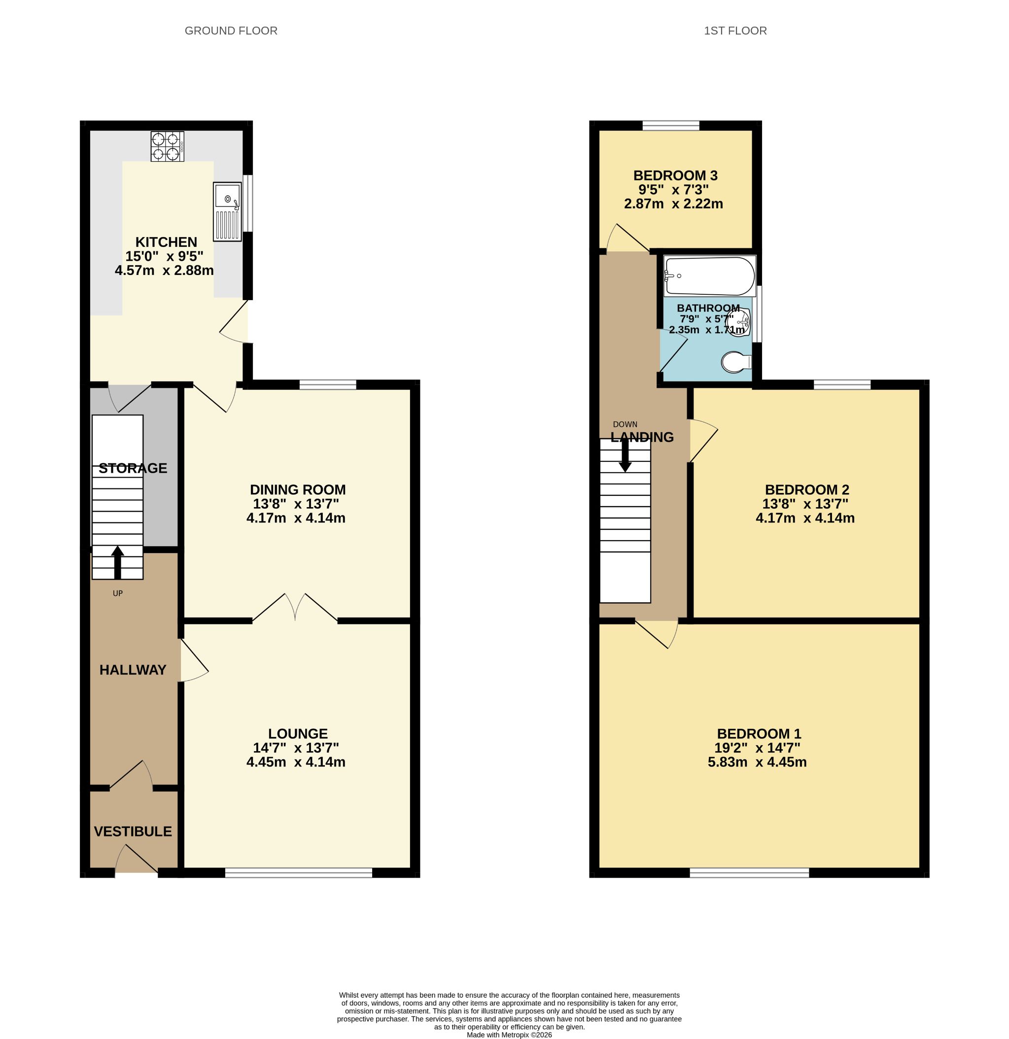 3 bedroom mid terraced house For Sale in Wigan - Floorplan 1.