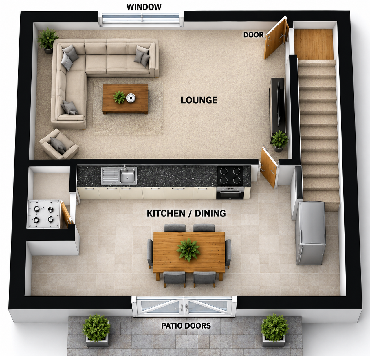 3 bedroom semi-detached house To Let in Wigan - Floorplan 1 Not to scale , Illustration only.