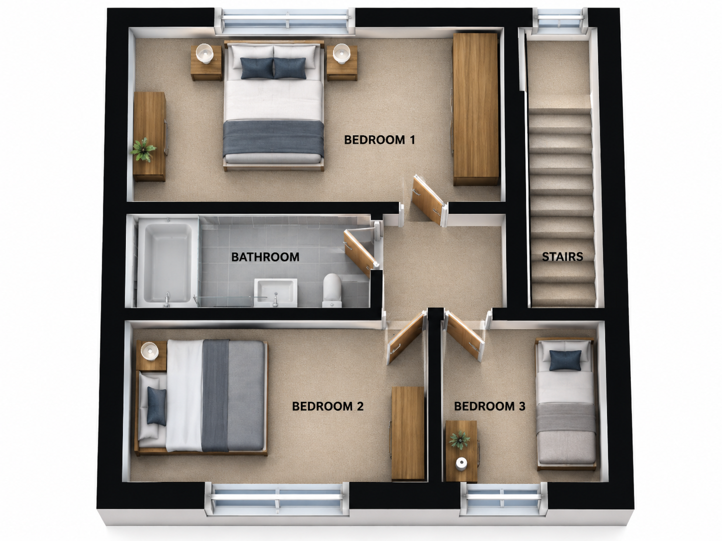 3 bedroom semi-detached house To Let in Wigan - Floorplan 2 Not to scale illustration only.