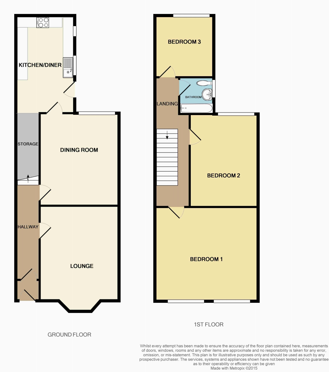 3 bedroom semi-detached house Let in Wigan - Floorplan 1.