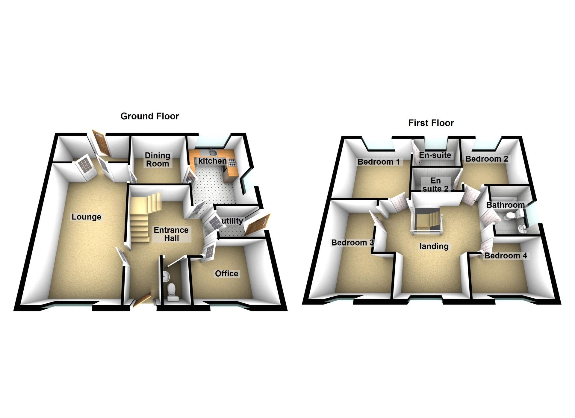 4 bedroom detached house To Let in Doncaster - Floor plan.