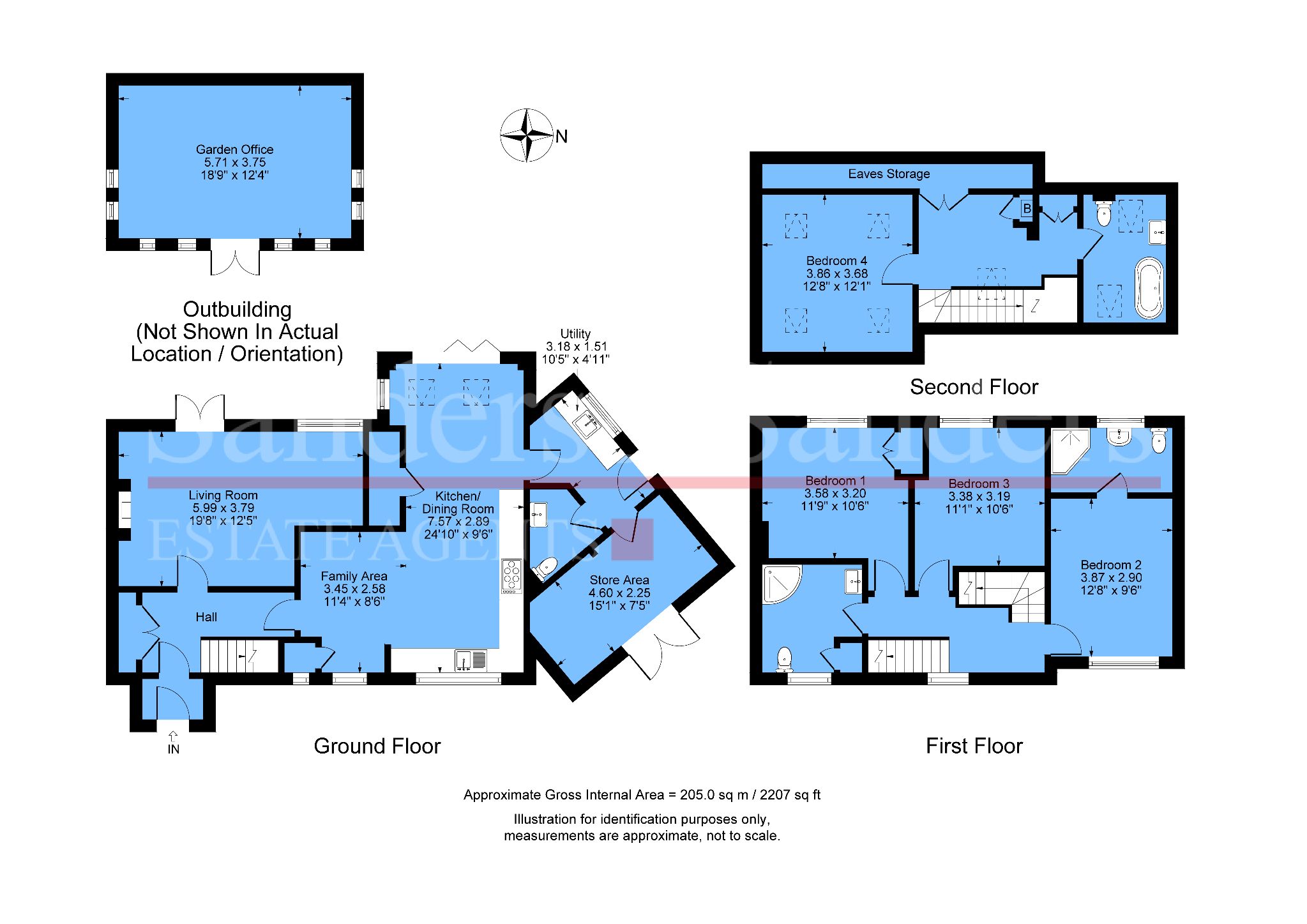 4 bedroom semi-detached house For Sale in Salford Priors, Evesham - Floor Plans