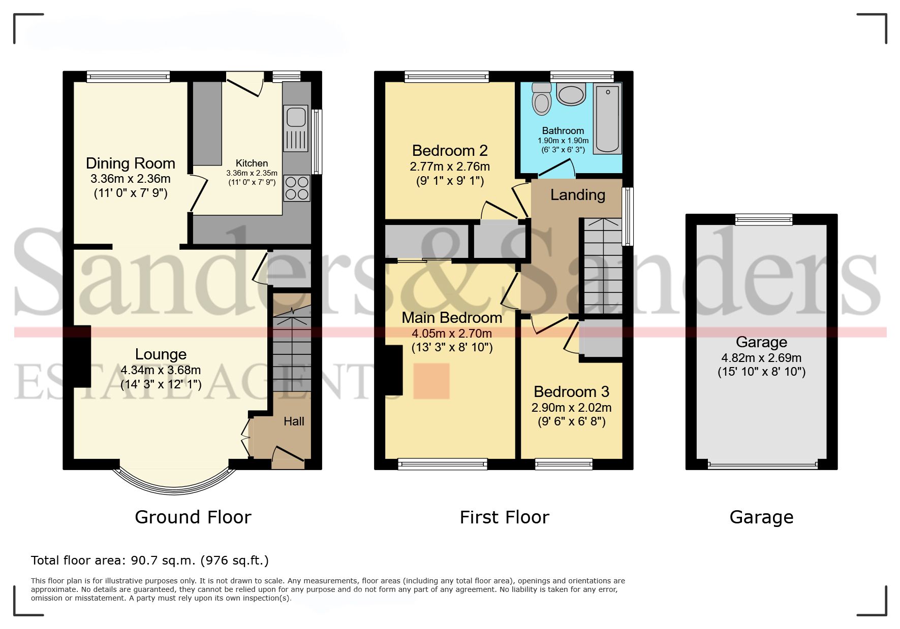 3 bedroom semi-detached house For Sale Alcester - Floor Plans