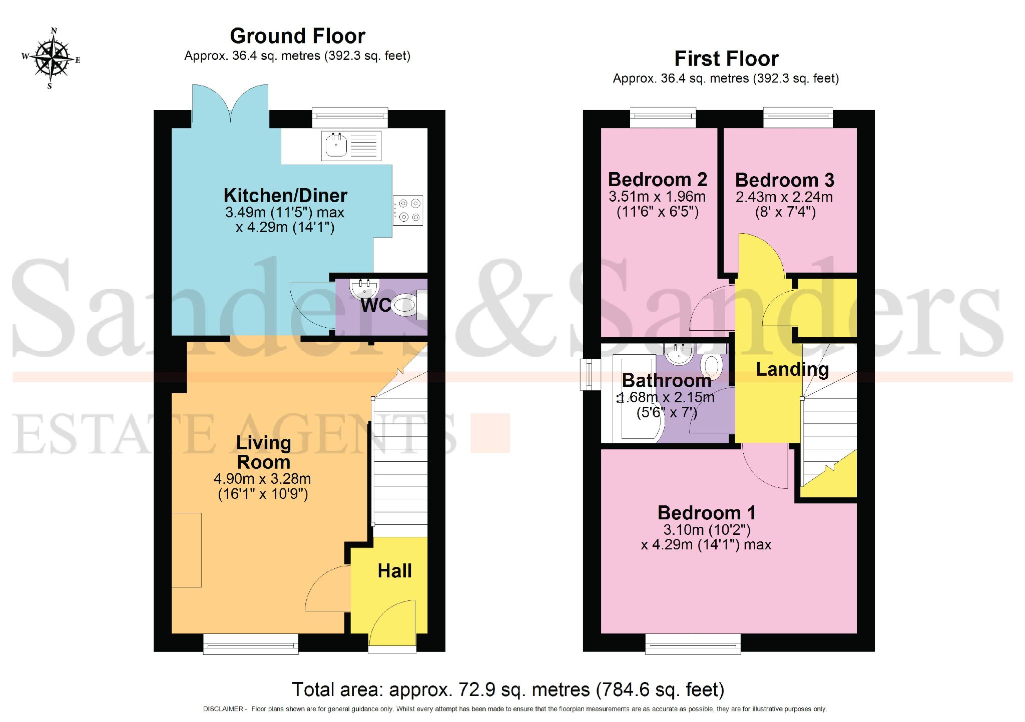 3 bedroom end terraced house SSTC in Bidford-on-avon, Alcester - Floor Plans