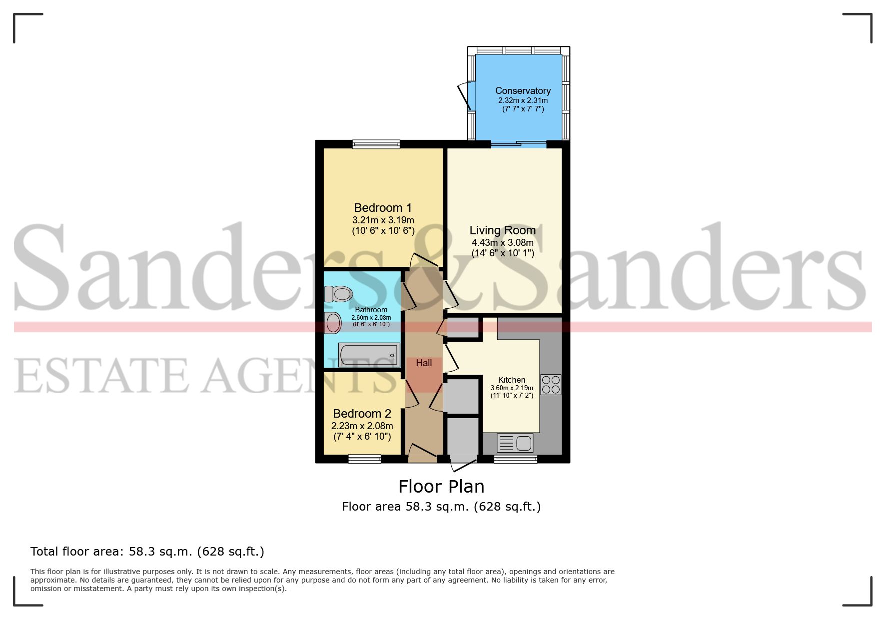 2 bedroom terraced bungalow SSTC in Bidford-on-avon, Alcester - Floor Plans