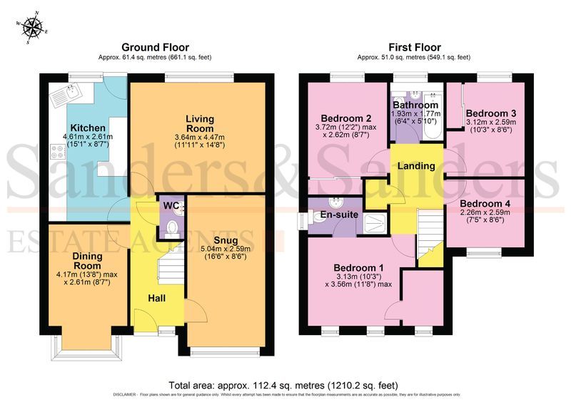 4 bedroom detached house For Sale Alcester - Floor Plans