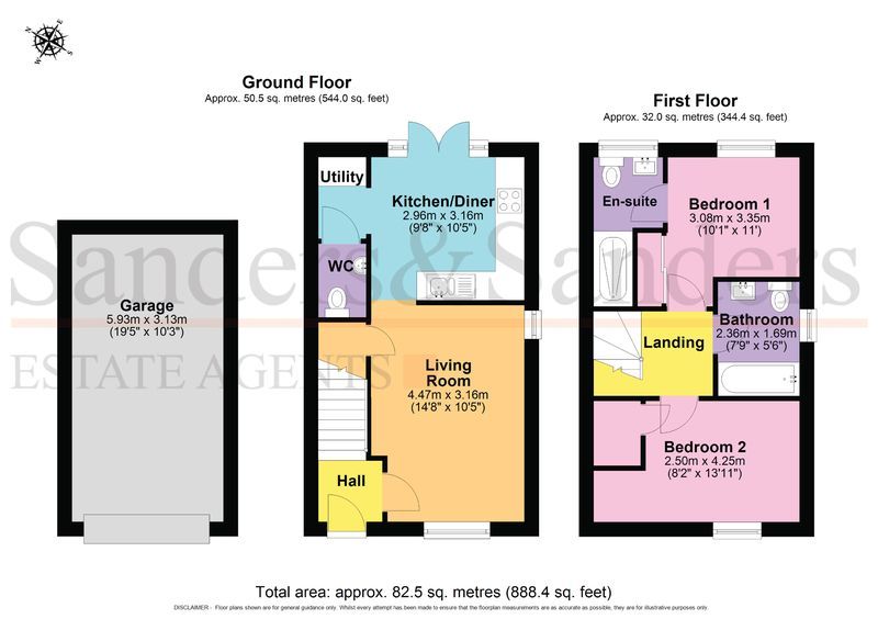 2 bedroom semi-detached house SSTC in Bidford-on-avon, Alcester - Floor Plans