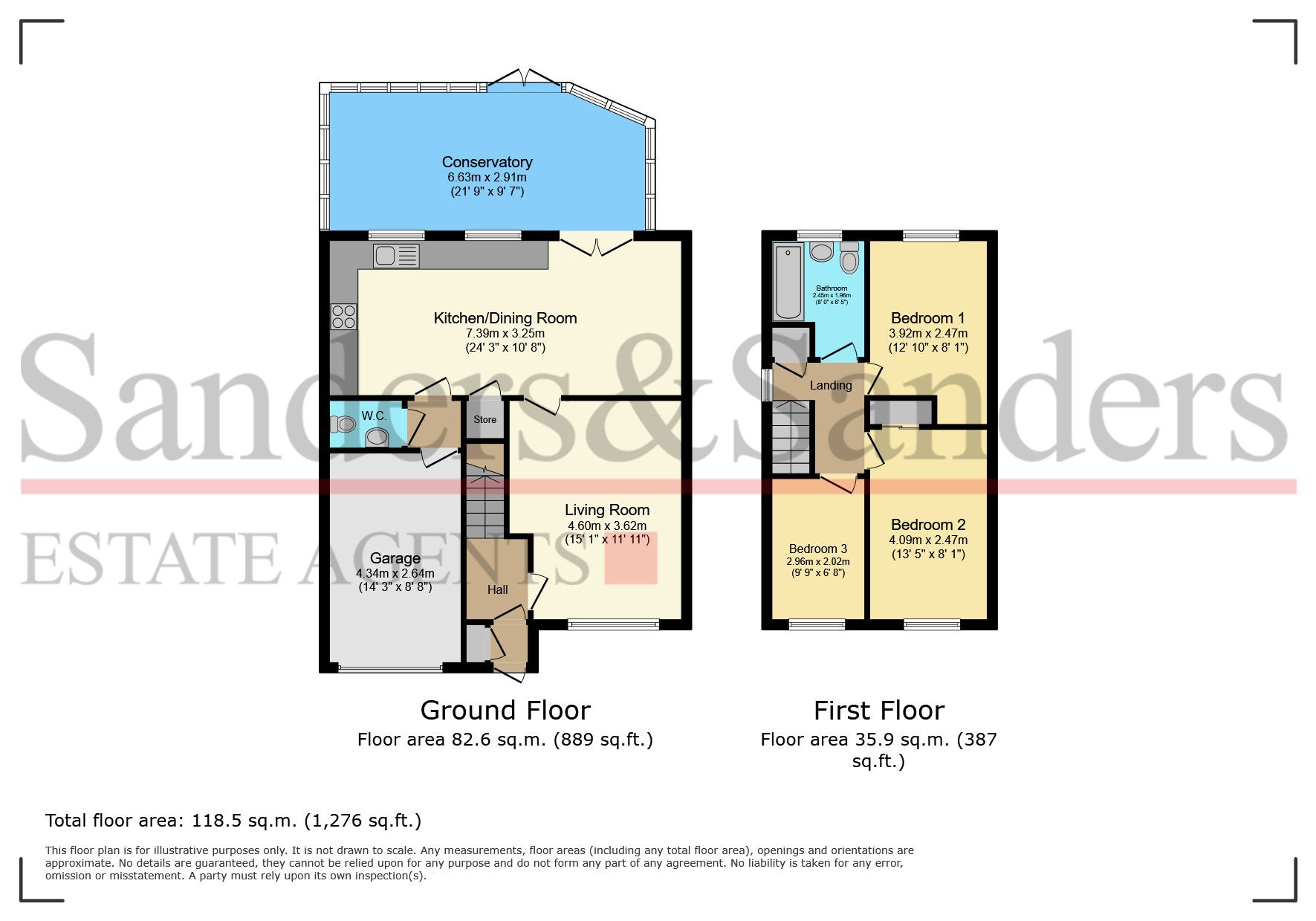 3 bedroom semi-detached house SSTC in Bidford-on-avon, Alcester - Floor Plans