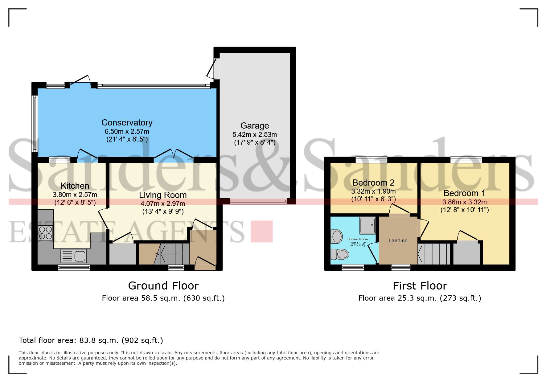 2 bedroom semi-detached house For Sale in Salford Priors, Evesham - Floor Plans
