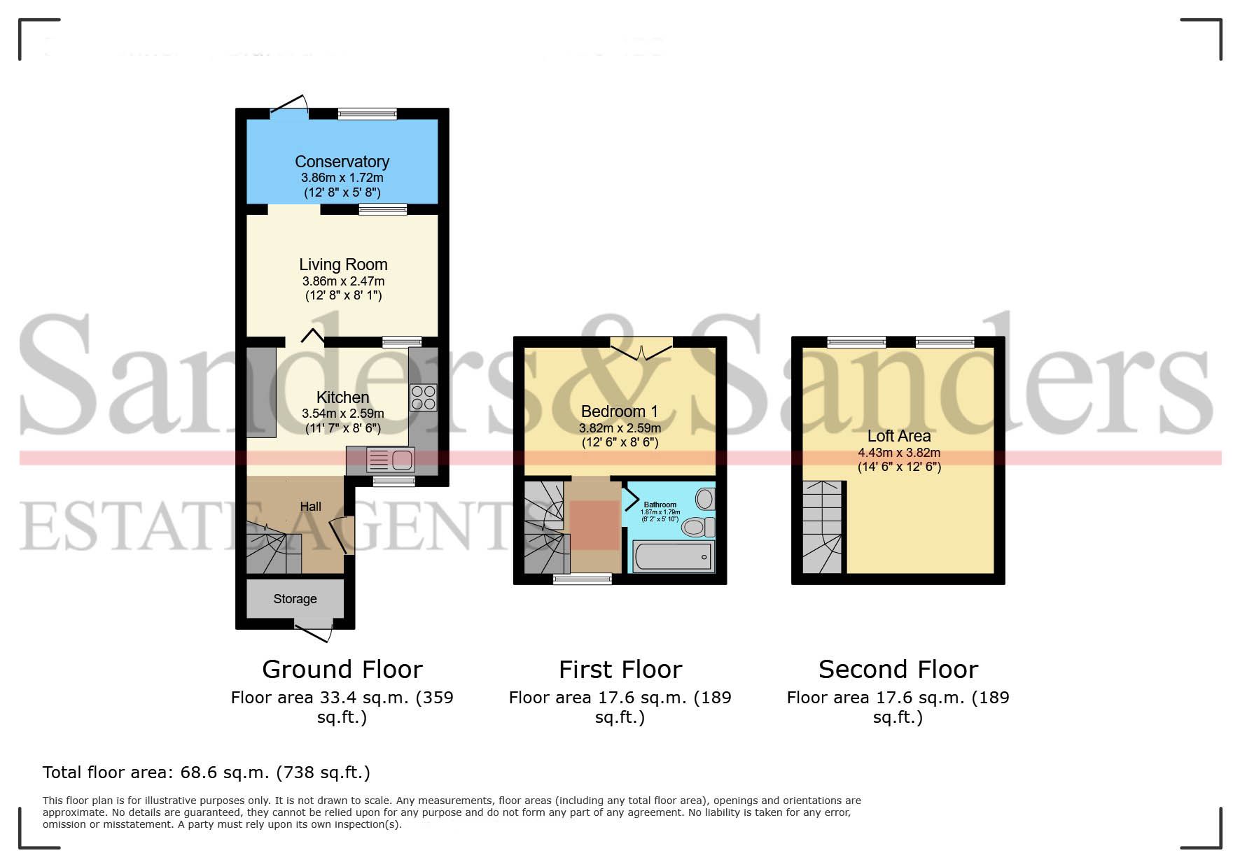 1 bedroom mid terraced house SSTC in Bidford-on-avon, Alcester - Floor Plans