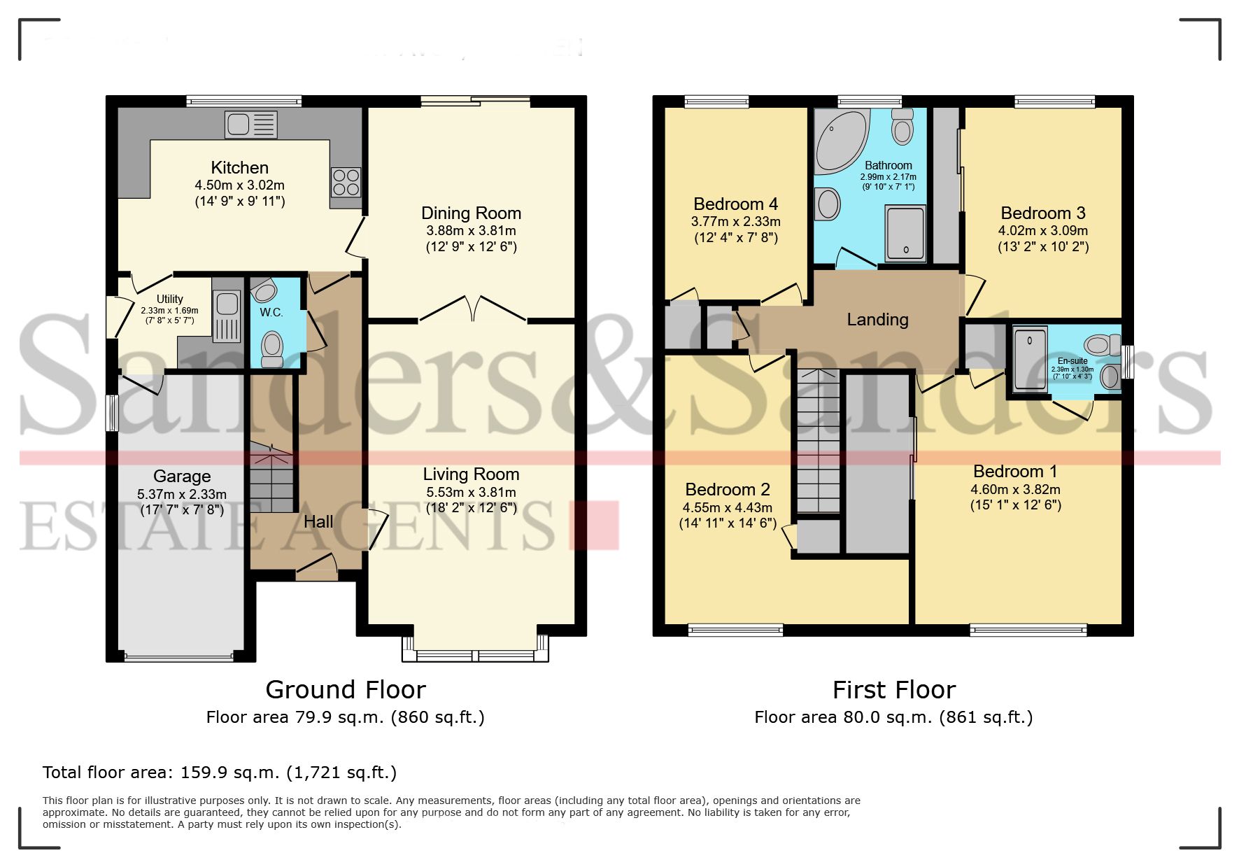 4 bedroom detached house Let in Bidford-on-avon, Alcester - Floor Plans