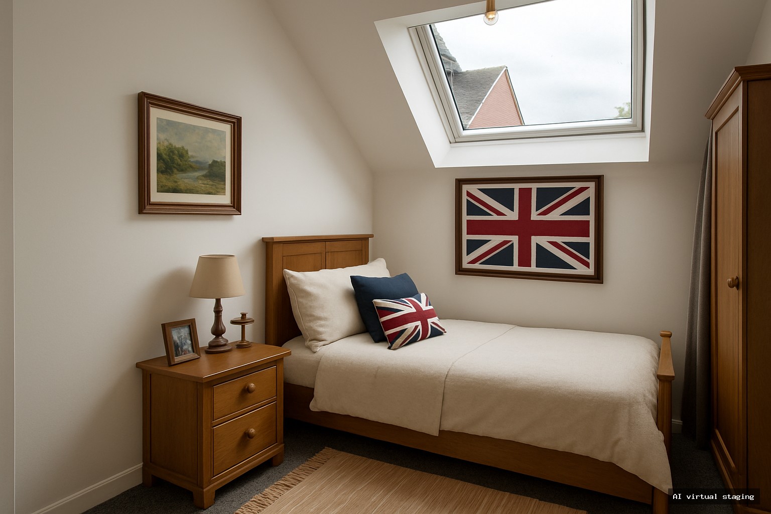  - Single Bedroom (AI virtual staging)