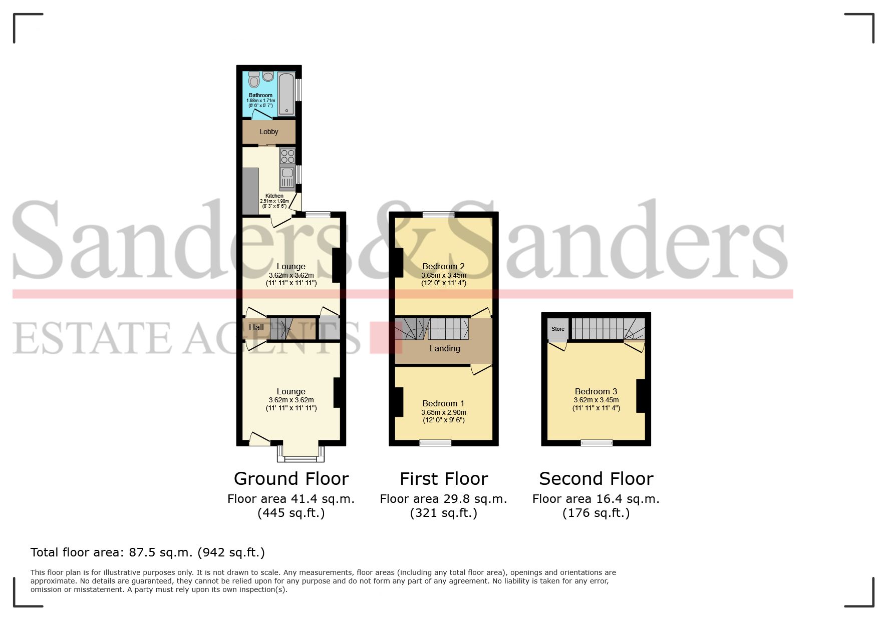 3 bedroom mid terraced house SSTC in Beoley, Redditch - Floor plans