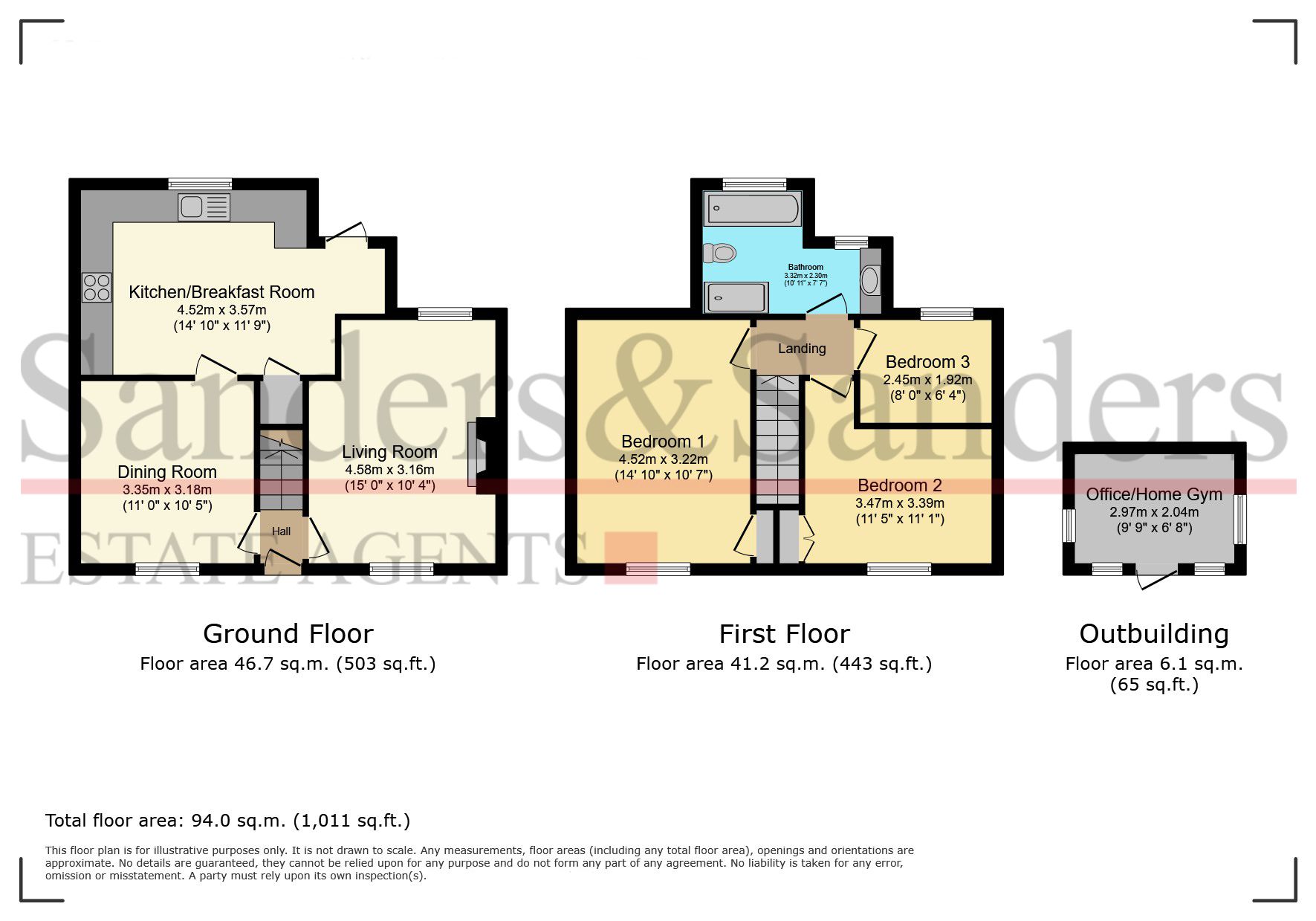 3 bedroom semi-detached house For Sale in Cookhill, Alcester - Floorplans