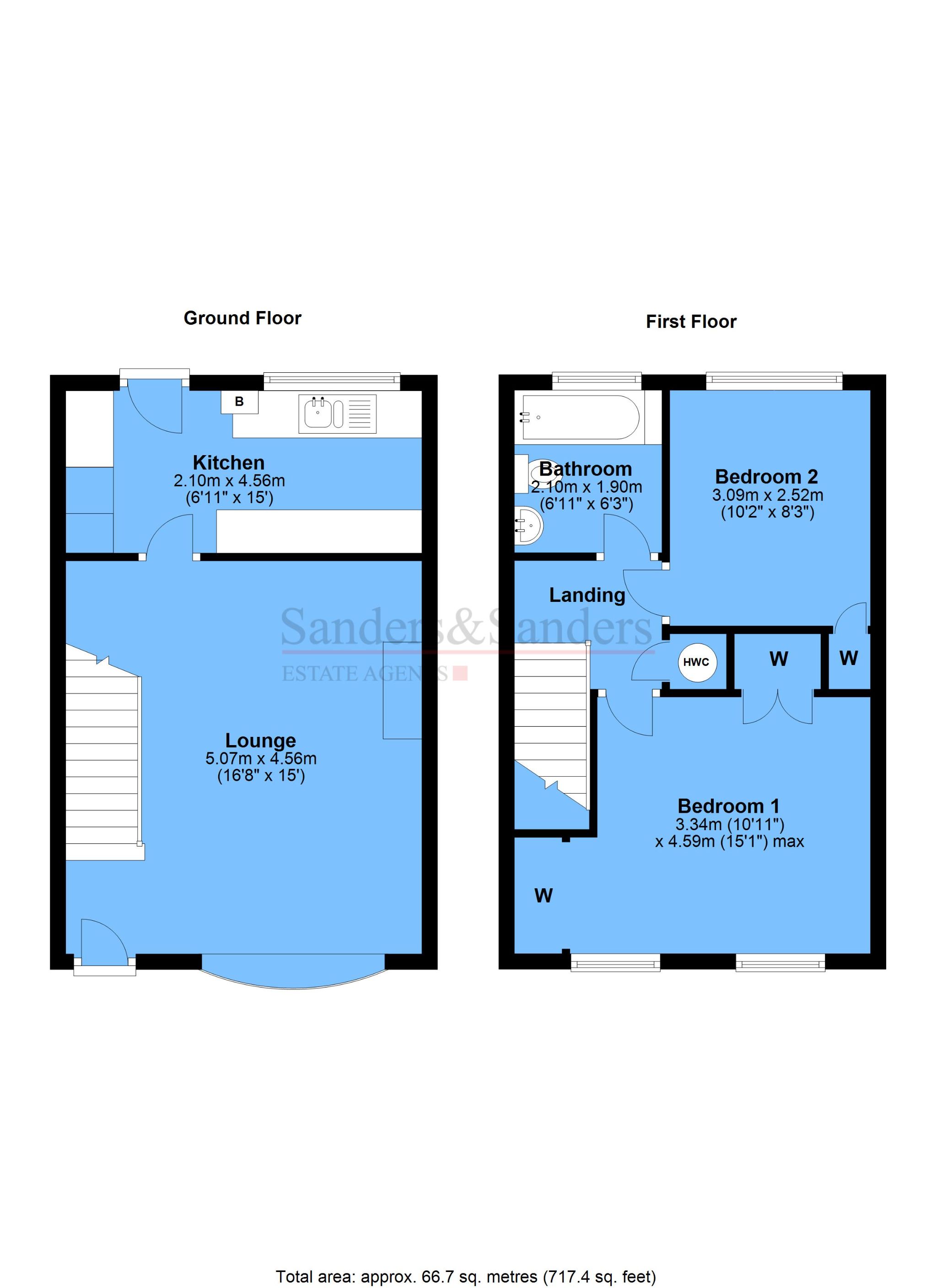 2 bedroom end terraced house SSTC Alcester - Floor Plans