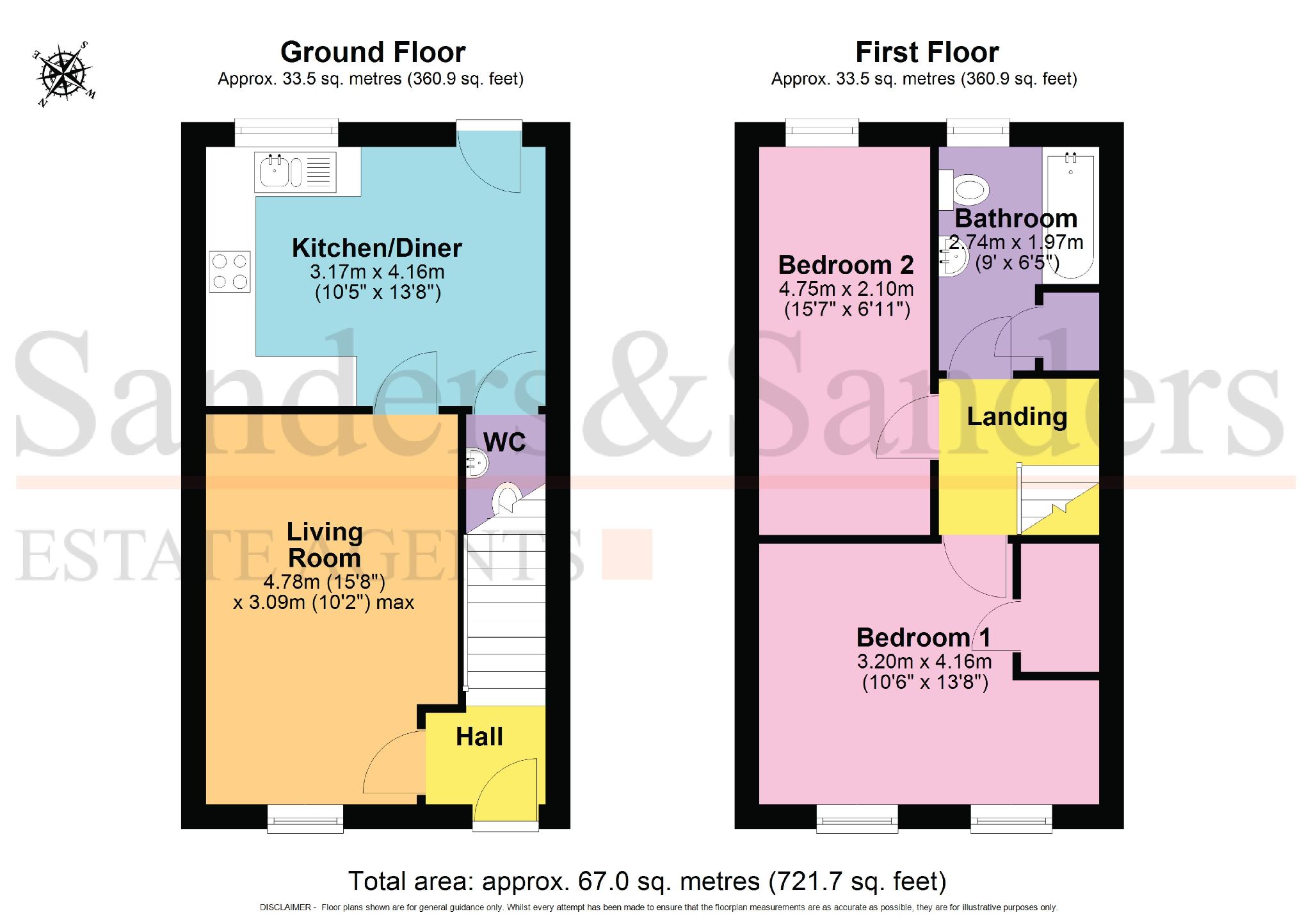 2 bedroom semi-detached house SSTC in Alcester Park, Alcester - Floor Plans