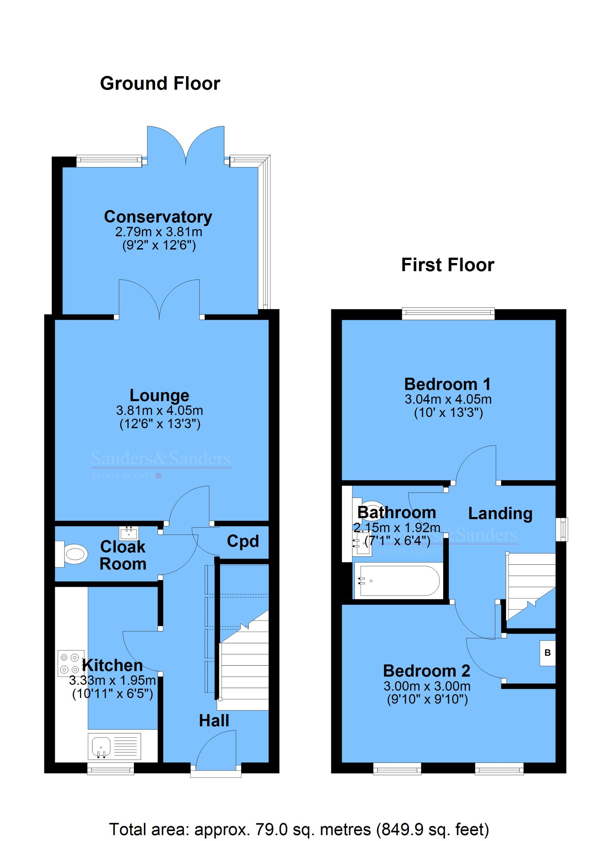 2 bedroom semi-detached house SSTC Stratford-upon-avon - Floor Plans