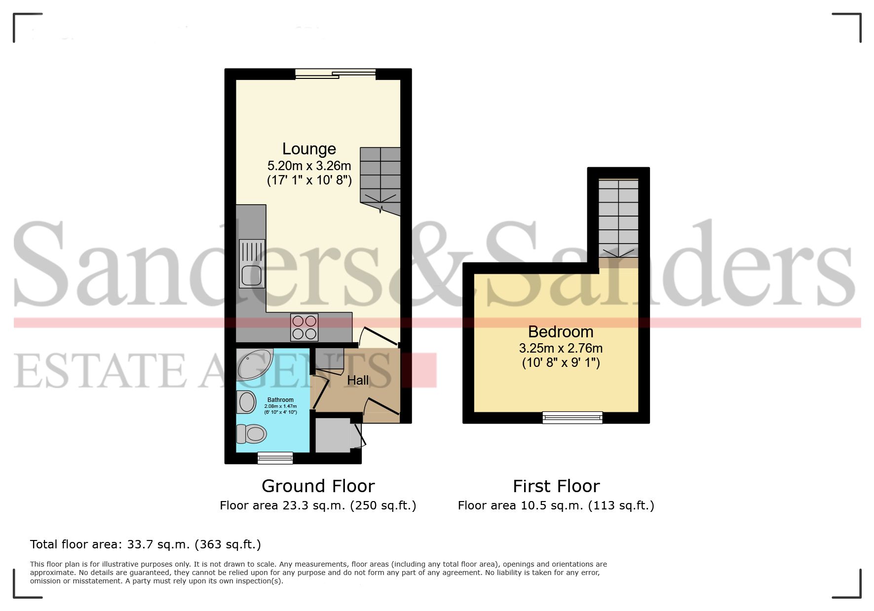 1 bedroom mid terraced house SSTC Alcester - Floor Plans