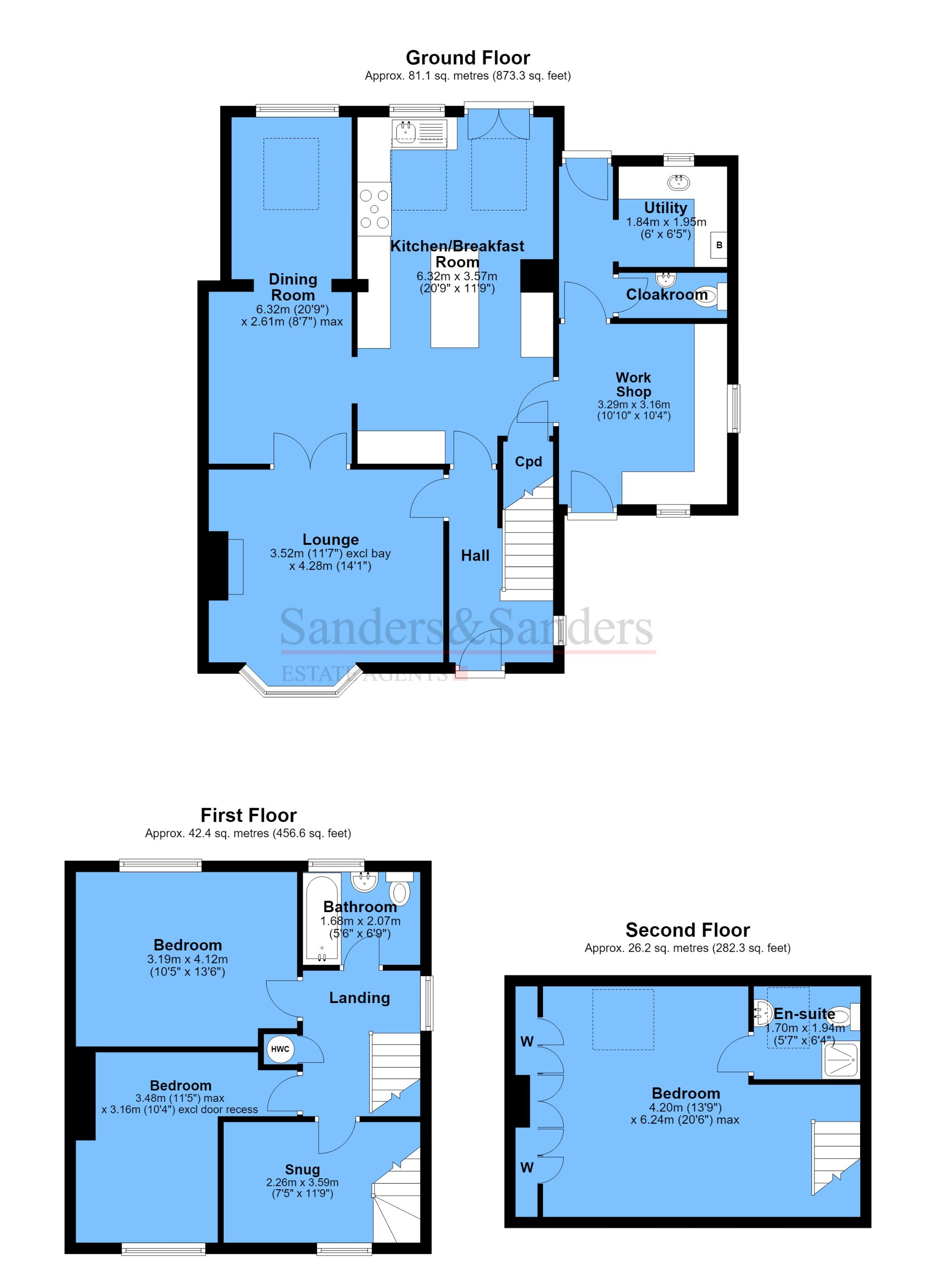 3 bedroom semi-detached house For Sale in Bidford-on-avon, Alcester - Floor Plans