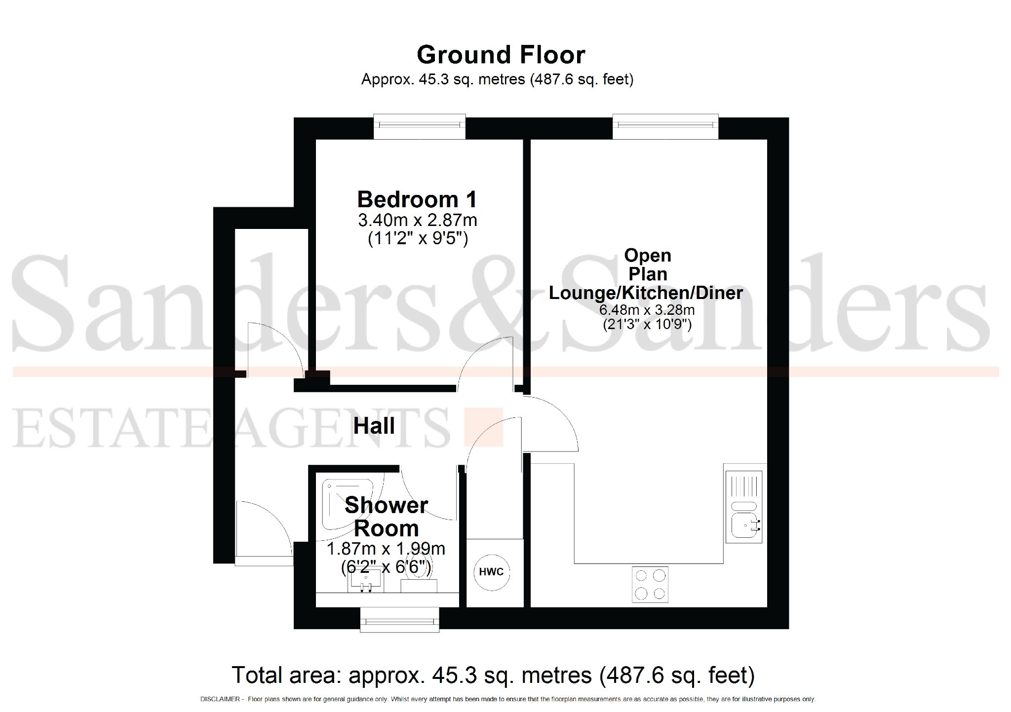 1 bedroom ground floor maisonette flat/apartment For Sale Alcester - Floor Plans