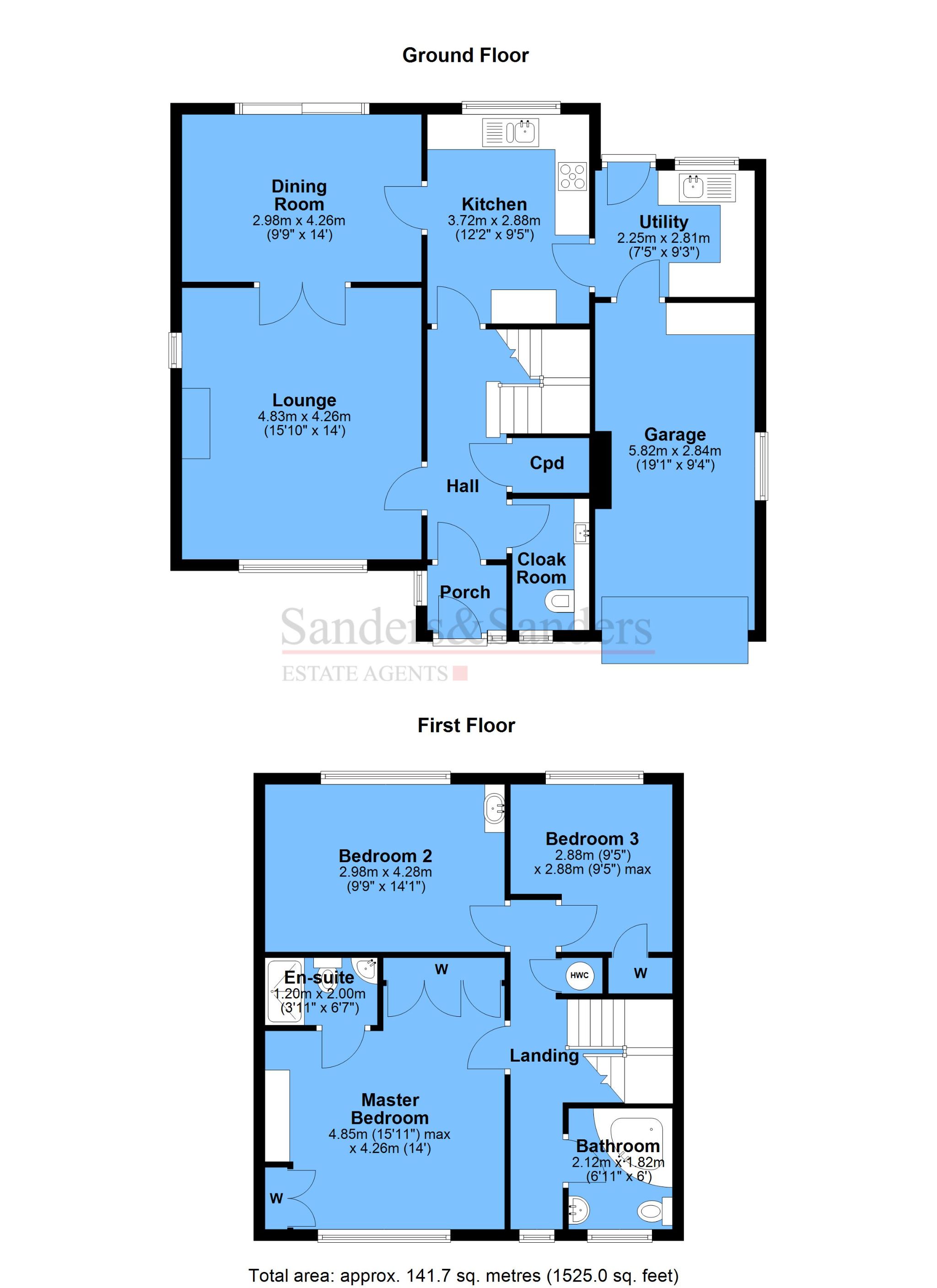 3 bedroom detached house SSTC in New End, Astwood Bank, Redditch - Floor Plans