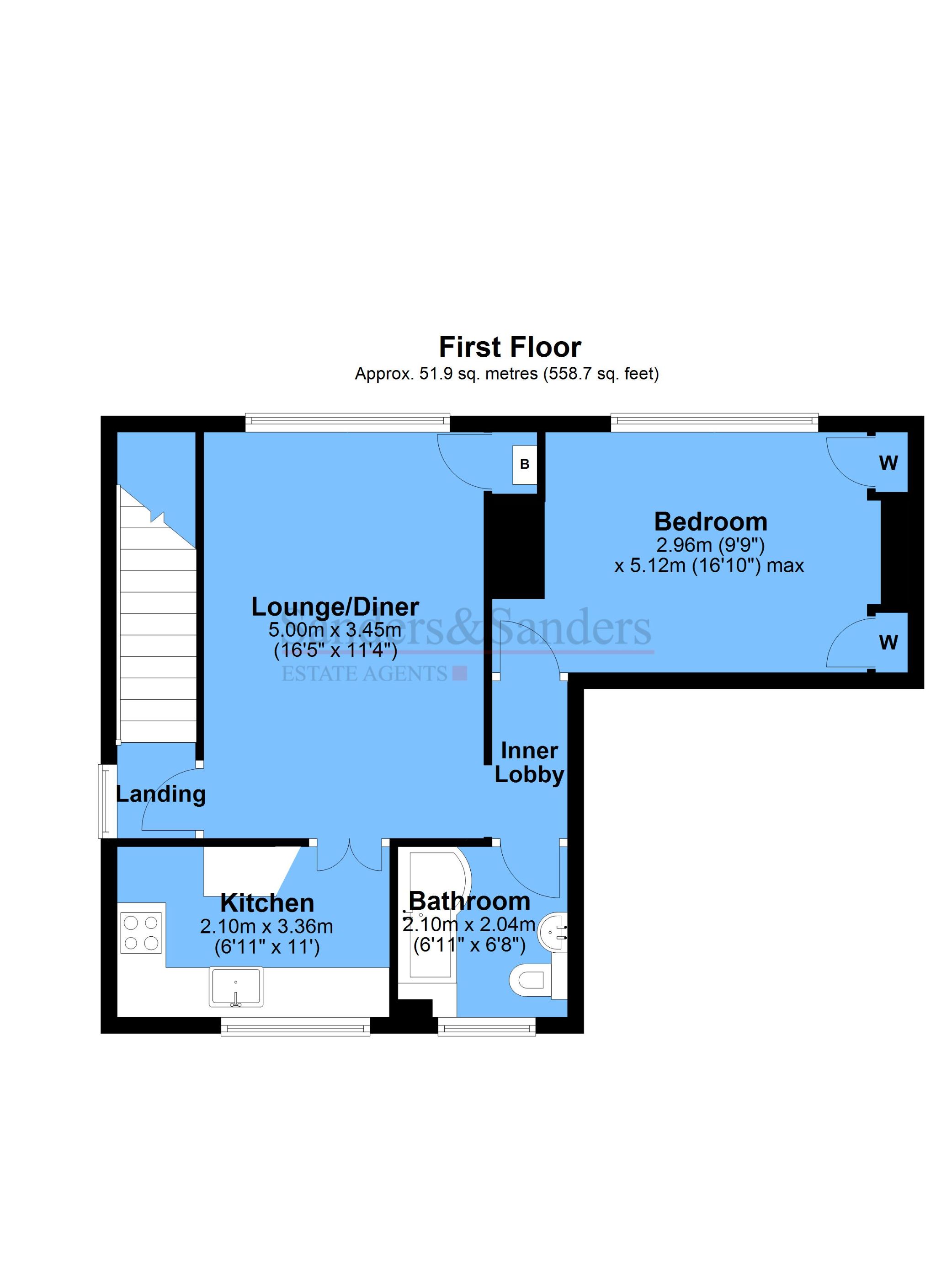 1 bedroom maisonette flat/apartment SSTC Alcester - First Floor Floor Plan
