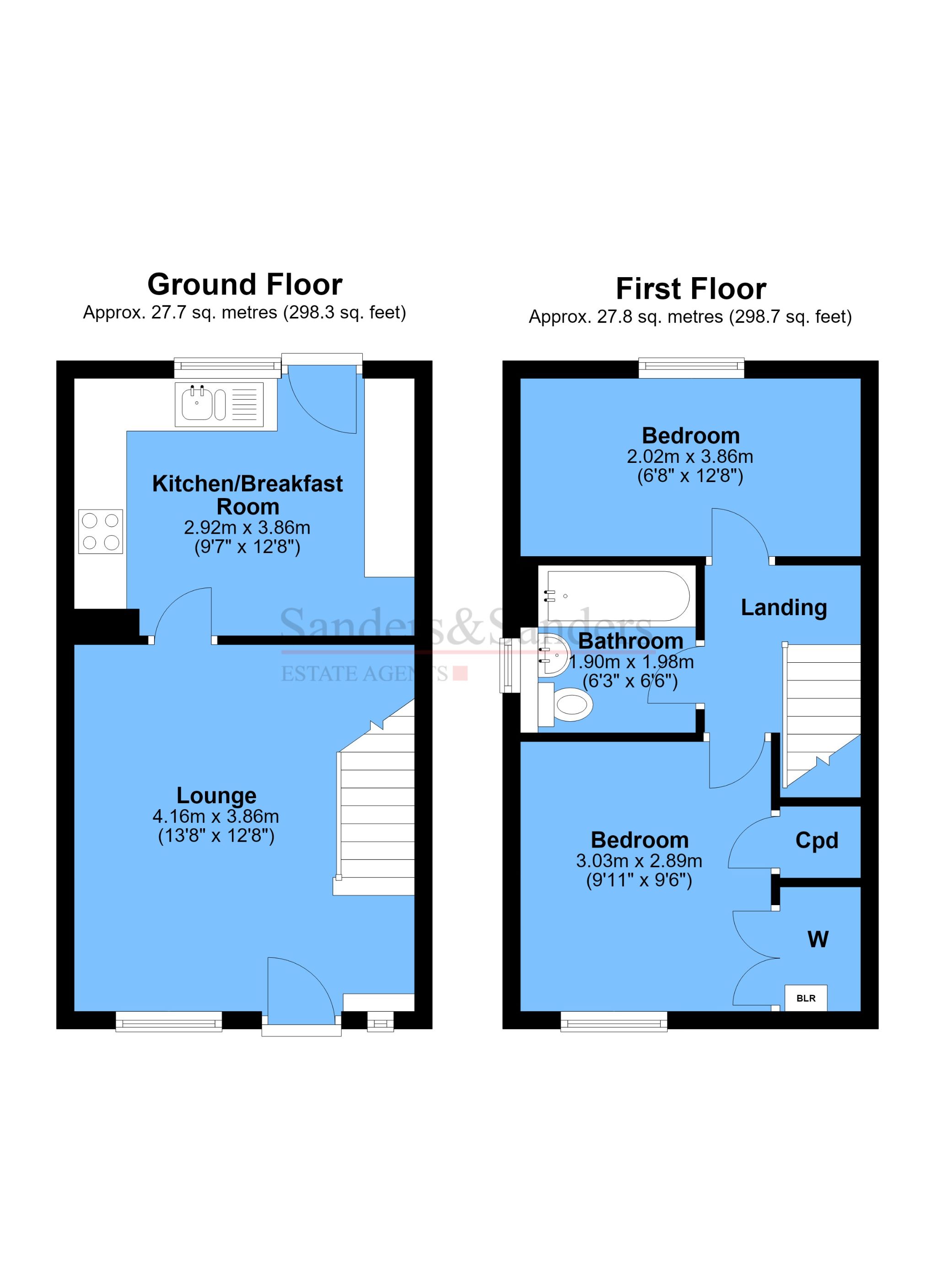 2 bedroom end terraced house For Sale Alcester - Floor Plans