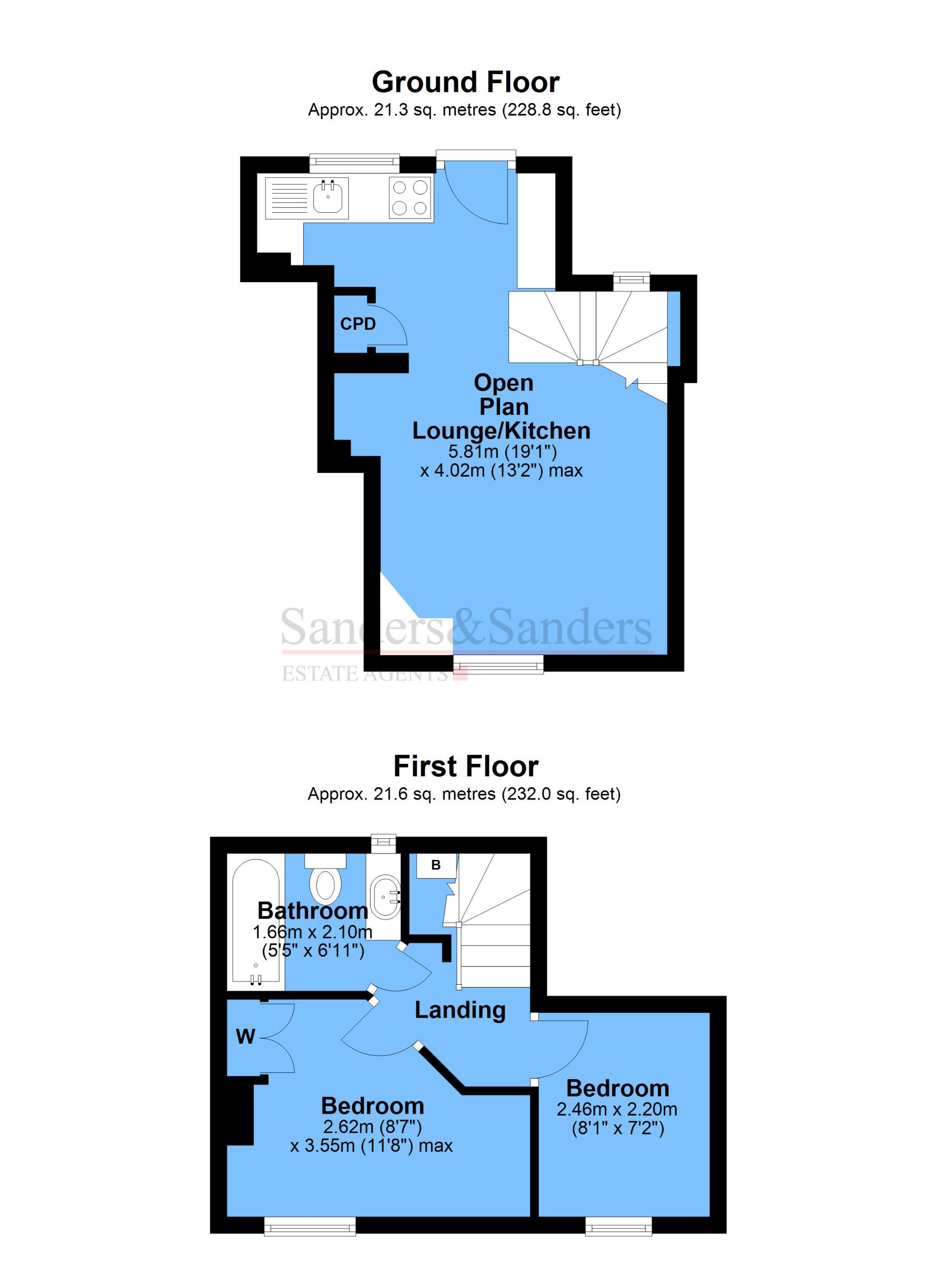 2 bedroom cottage house For Sale Alcester - Floor Plans