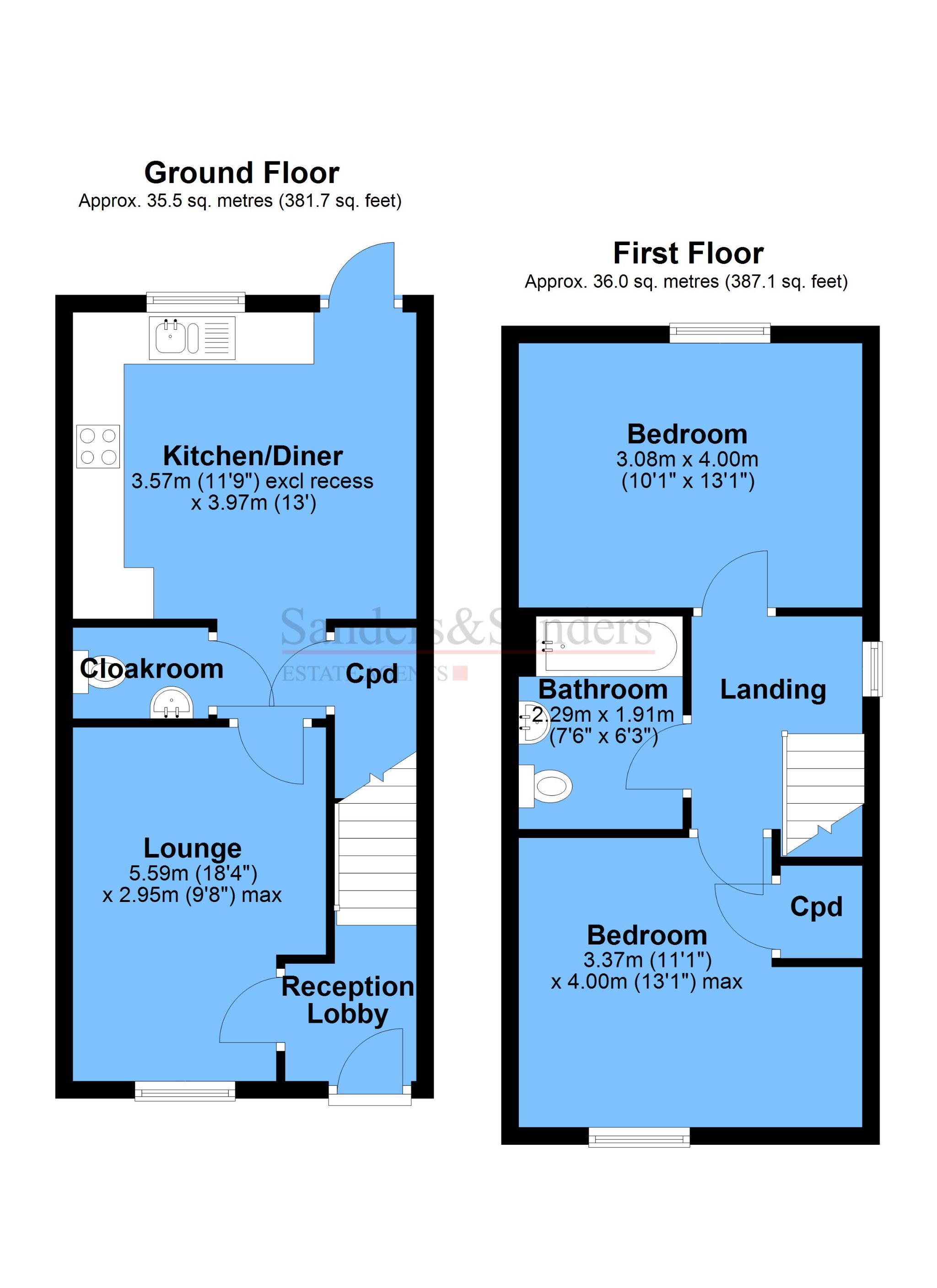 2 bedroom semi-detached house For Sale in Bidford-on-avon, Alcester - Floor Plans