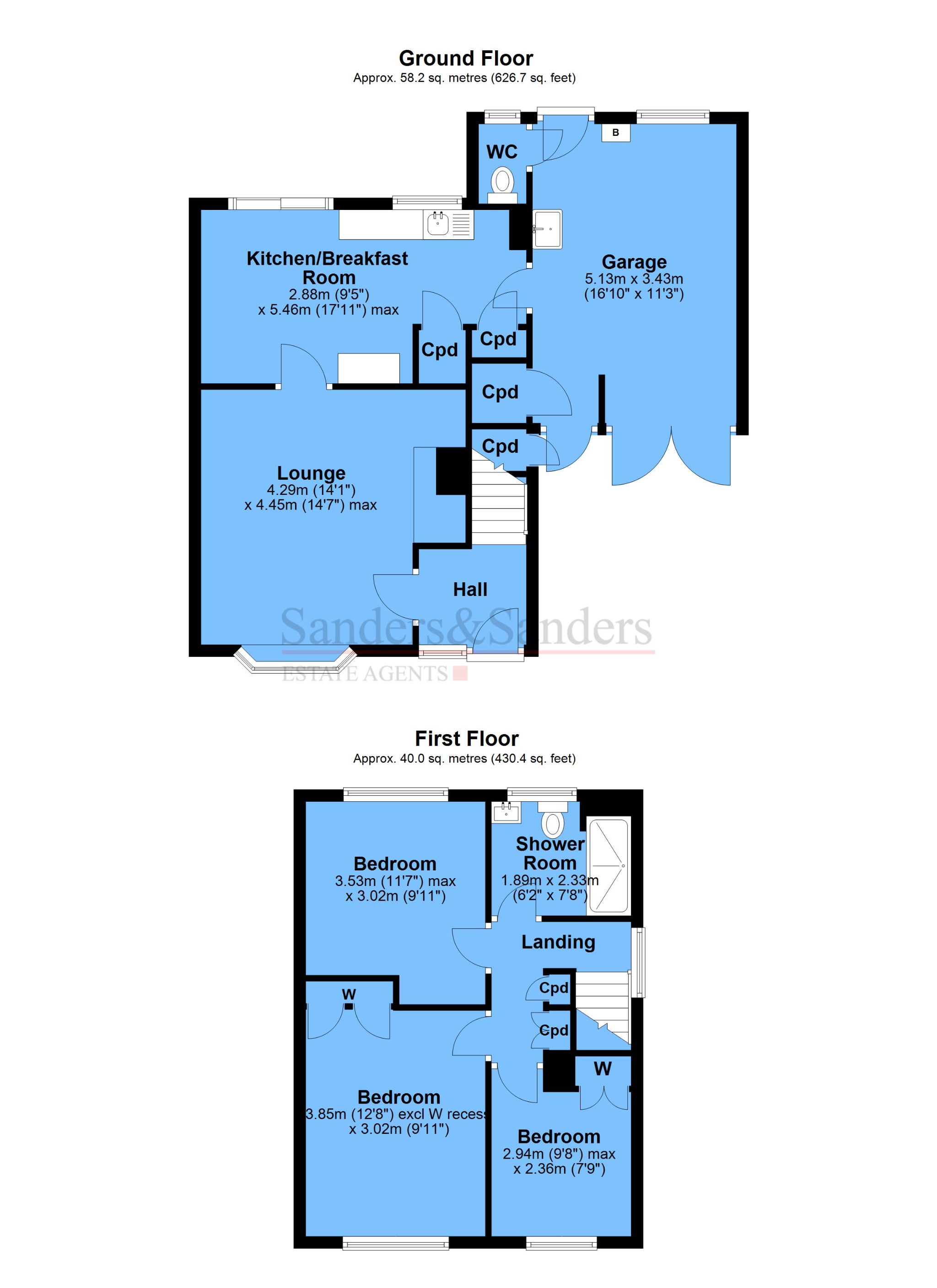 3 bedroom semi-detached house For Sale Stratford-upon-avon - Floor Plans