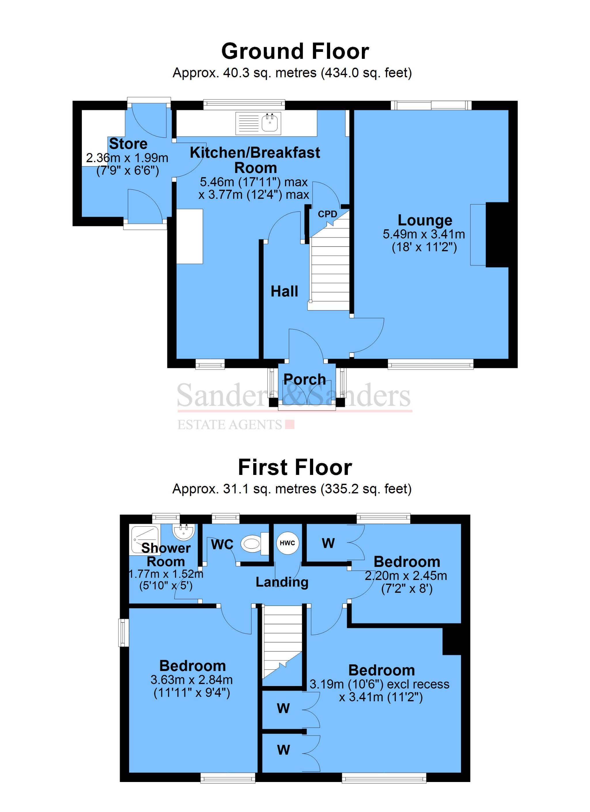 3 bedroom end terraced house For Sale Alcester - Floor Plans