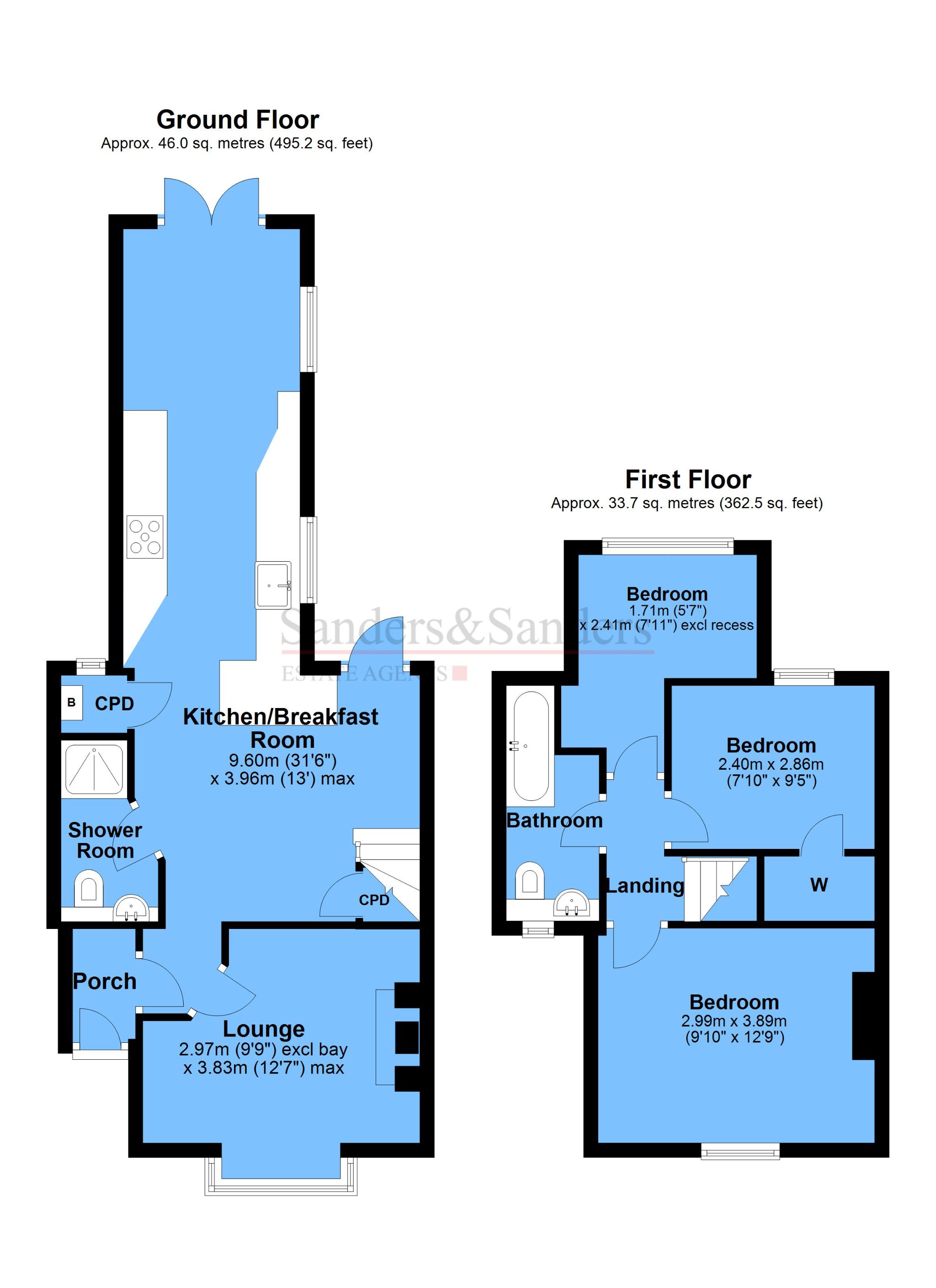 3 bedroom semi-detached house For Sale Alcester - Floor Plans