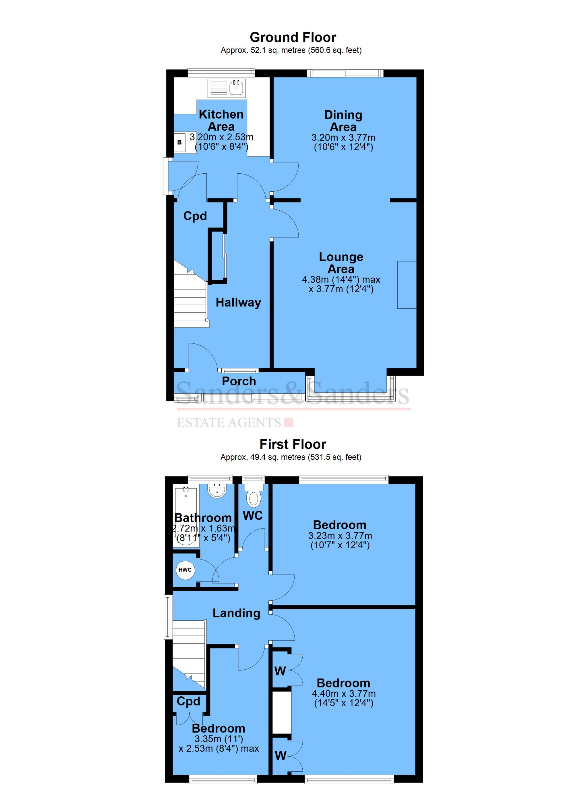 3 bedroom detached house For Sale in Fairfield, Bromsgrove - Floor Plans