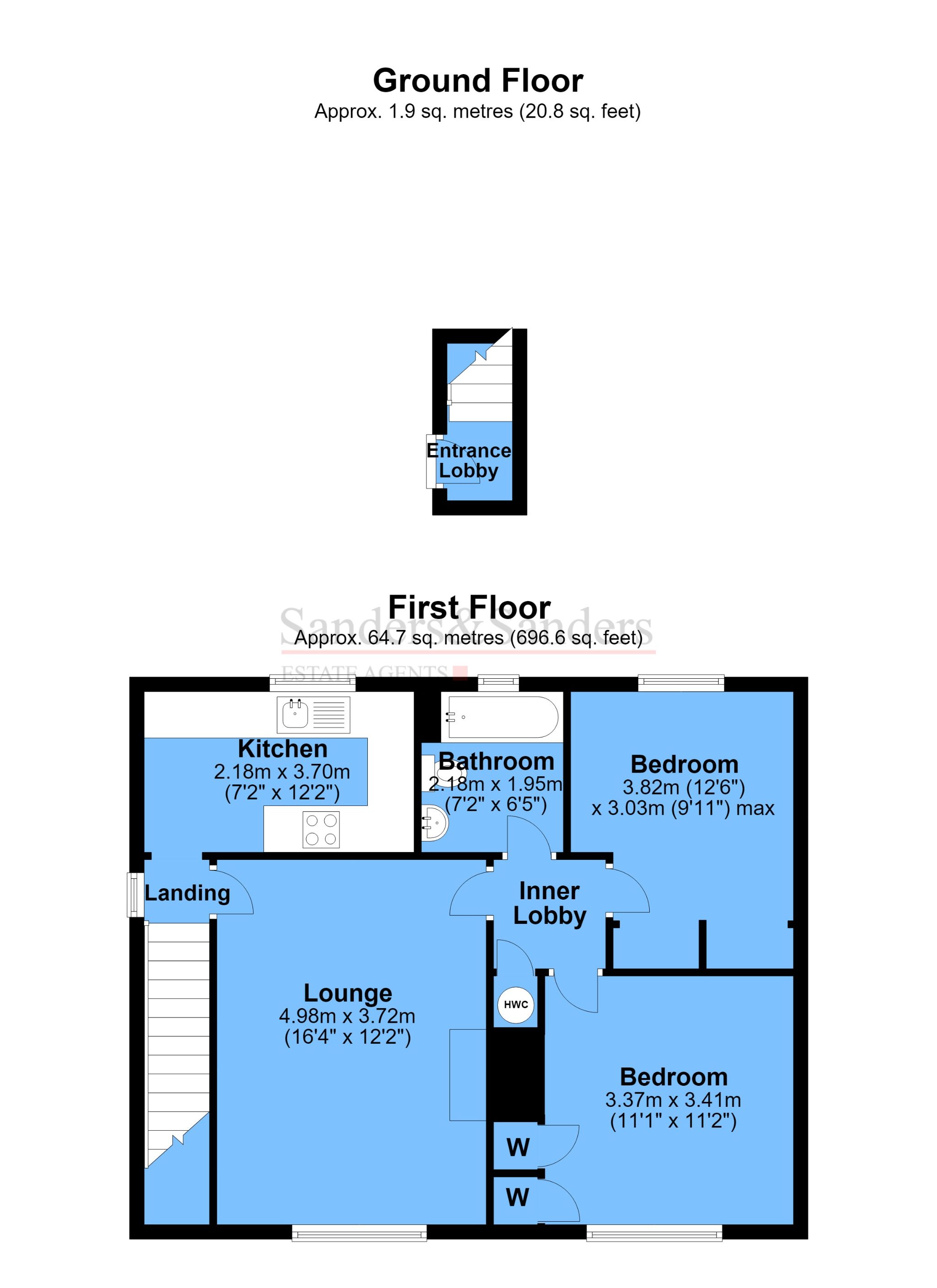 2 bedroom apartment flat/apartment For Sale Alcester - Floor Plans