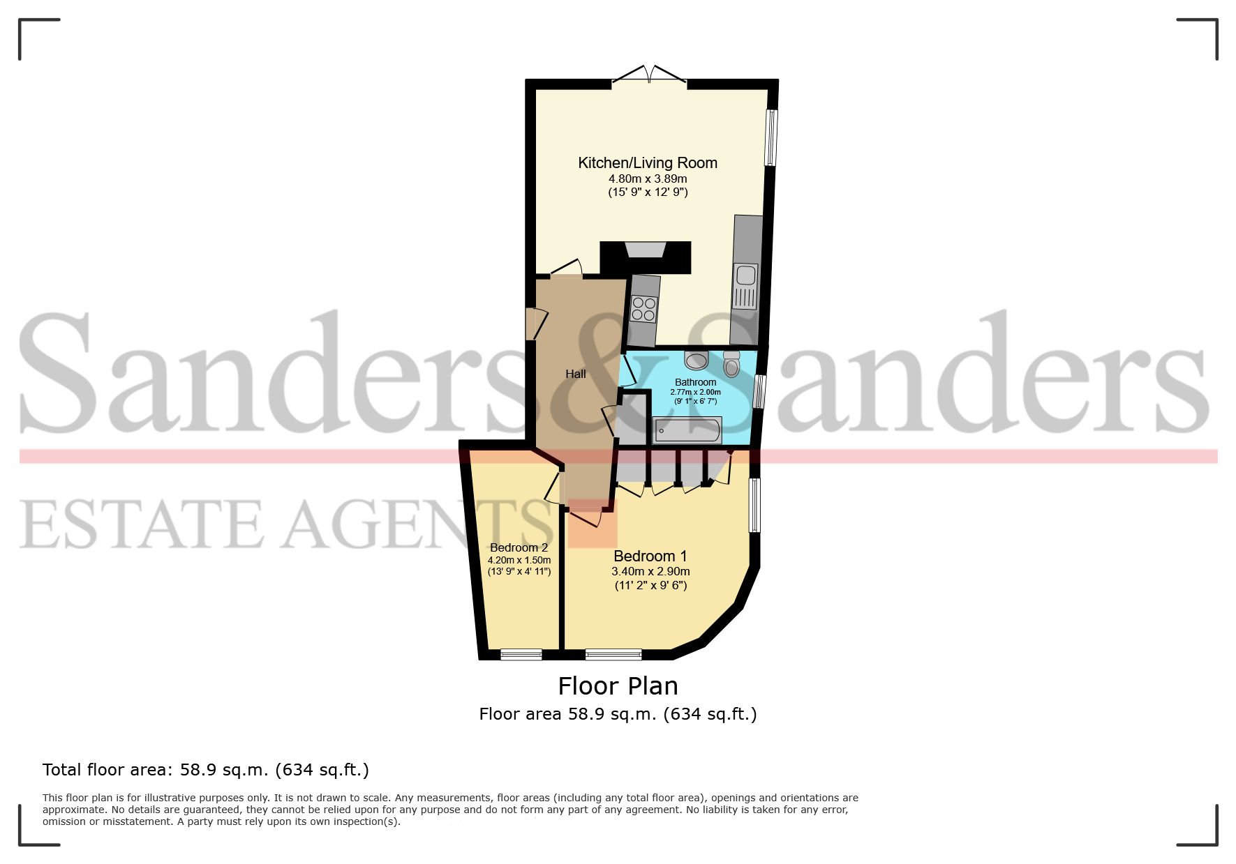 2 bedroom ground floor flat/apartment For Sale in Bidford On Avon, Alcester - Floor Plans