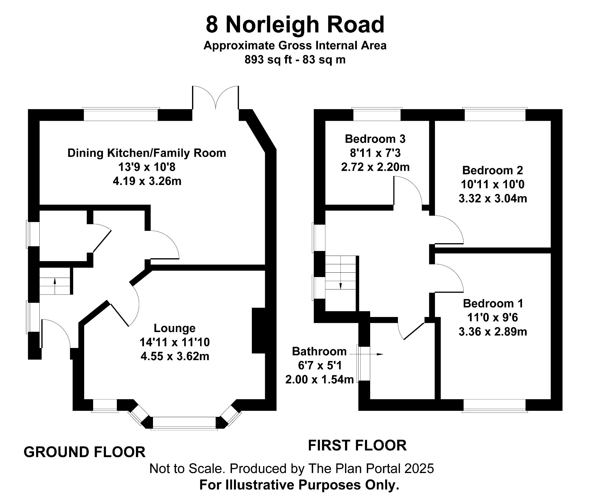 3 bedroom semi-detached house For Sale in Manchester - Floorplan 1.
