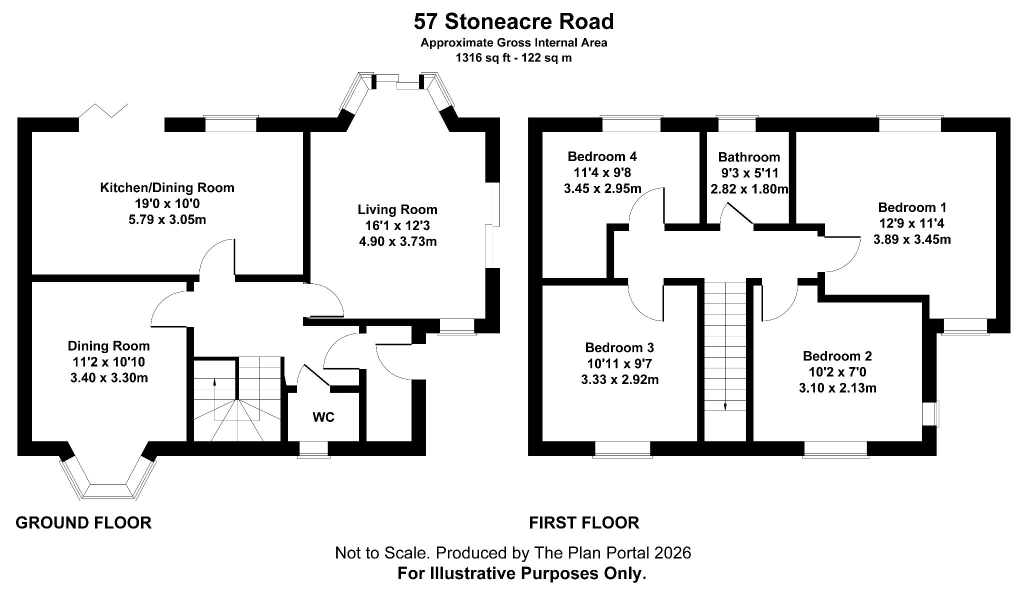 4 bedroom semi-detached house SSTC in Manchester - Floorplan 1.
