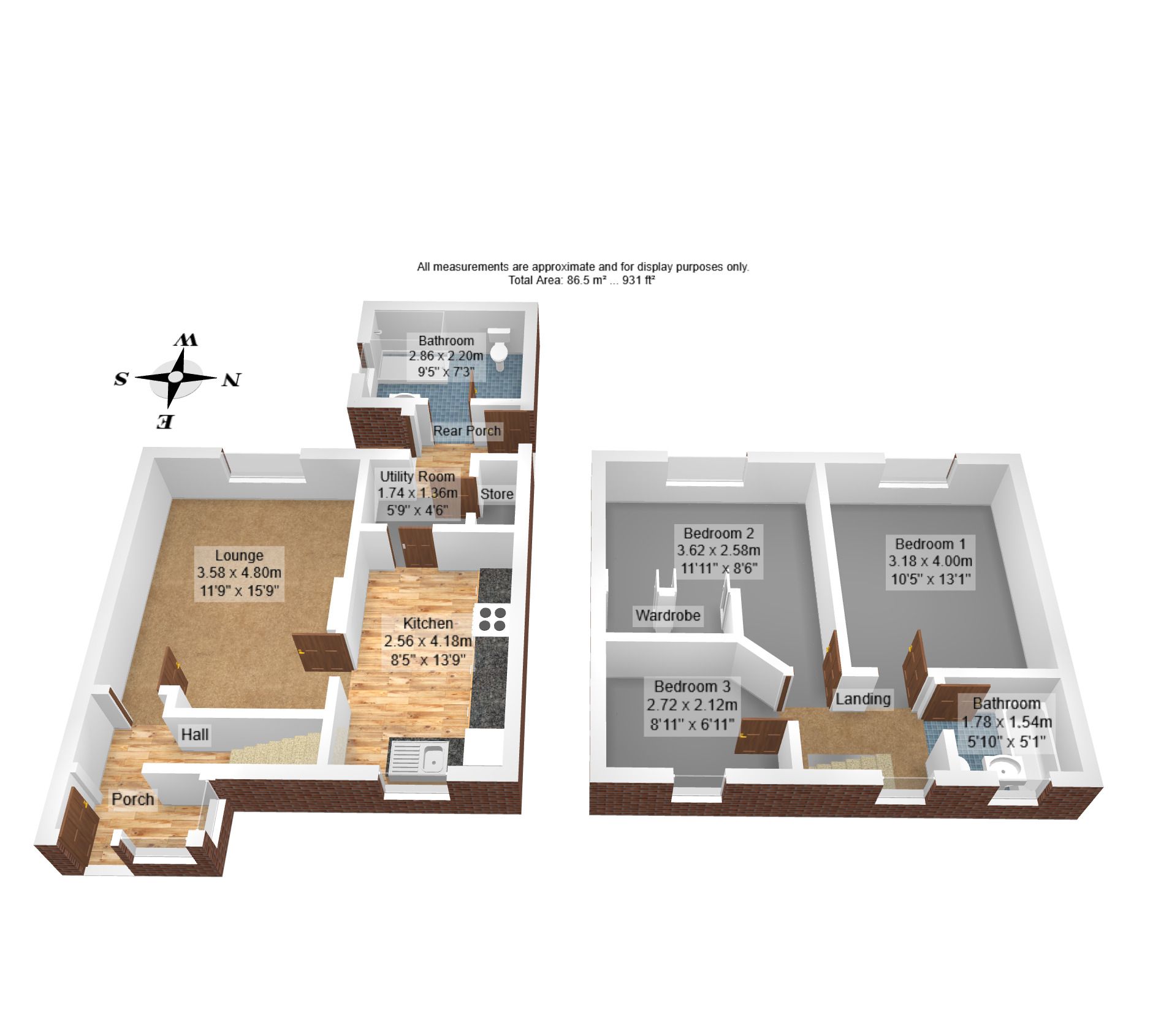 3 bedroom mid terraced house For Sale in Manchester - Floorplan 1.