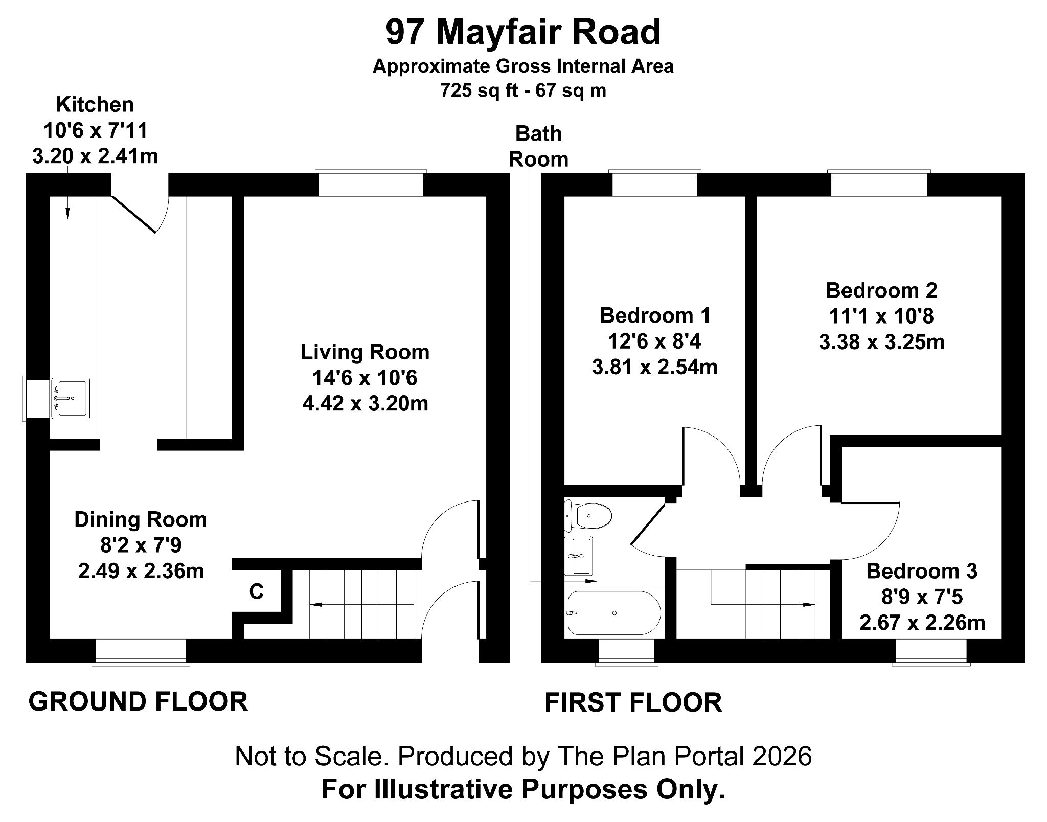 3 bedroom semi-detached house Sale Agreed in Manchester - Floorplan 1.